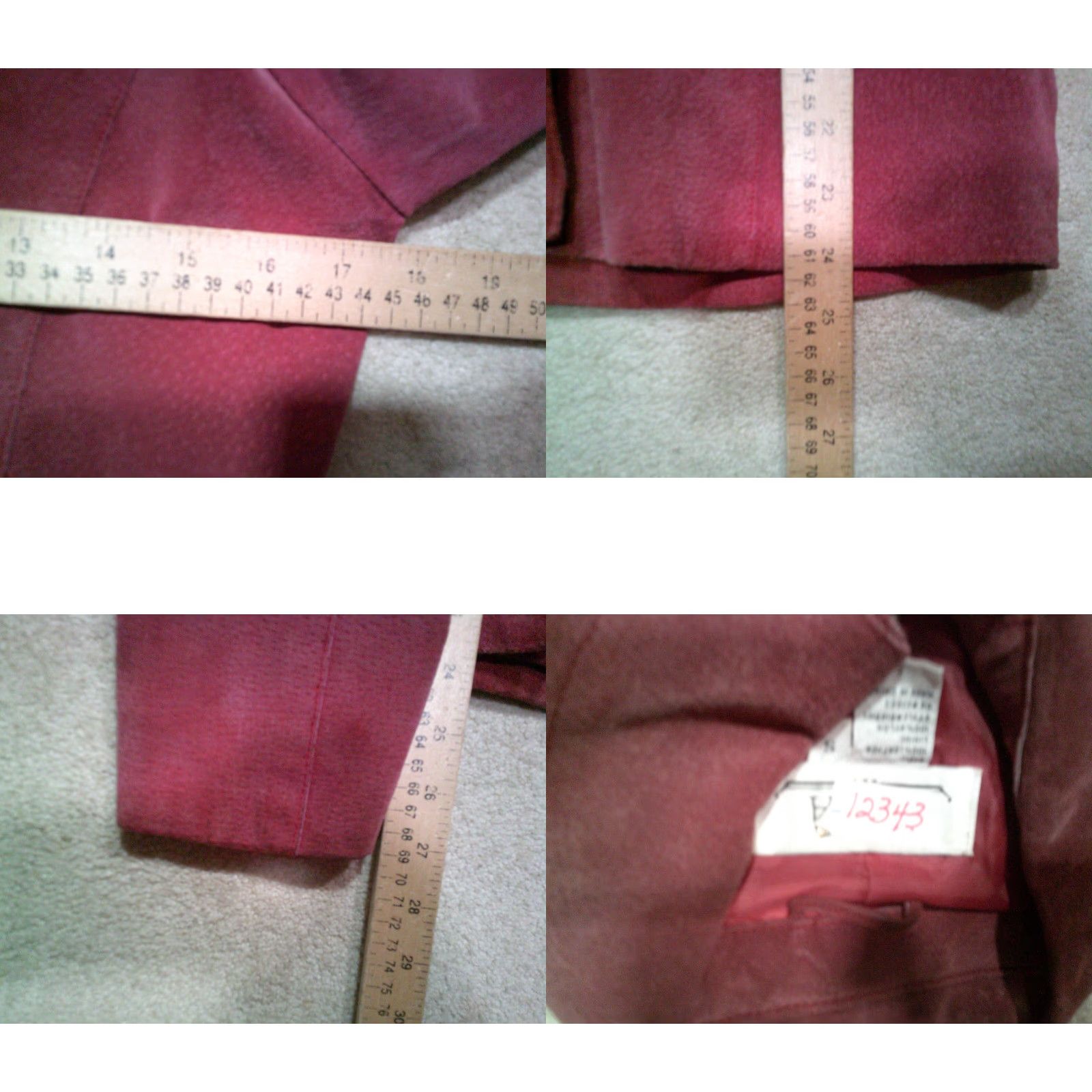 Ariat VINTAGE Aria Suede Leather Jacket Womens Small Red Bomber Jacket Short Sleeve Zip Front Pockets Regular Fit Motorcycle Style Womens Size S / US 4 / IT 40 - 8 Thumbnail