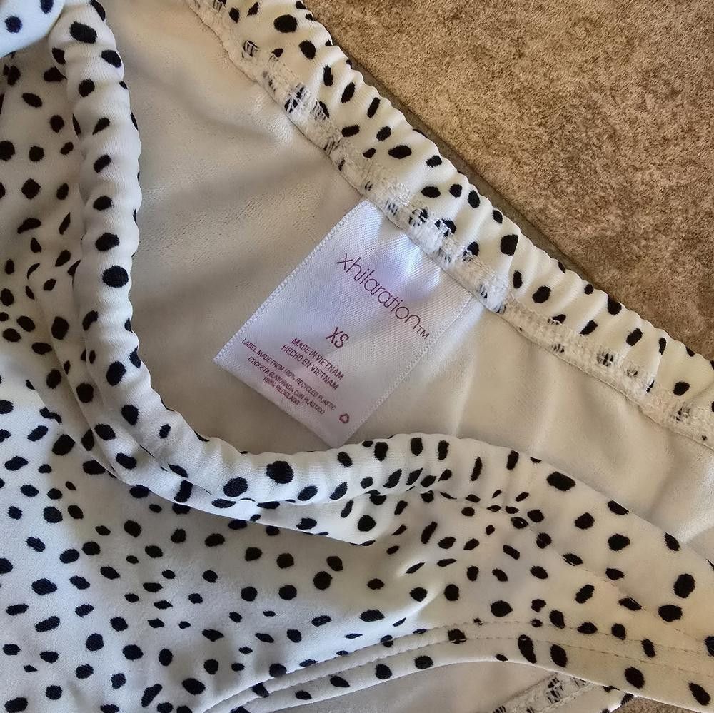 Designer White Black Speckled XHLN Bikini Bottoms Size ONE SIZE - 4 Thumbnail