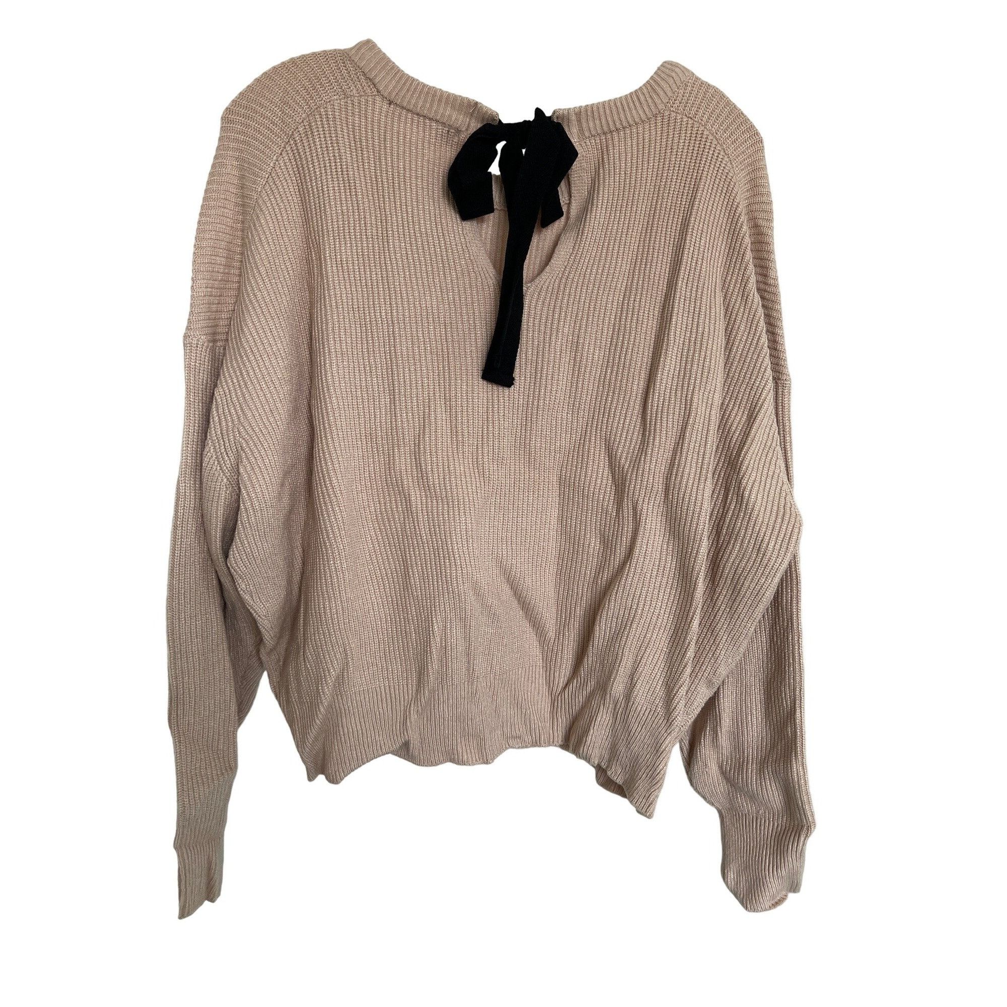 Zara Zara Knit Pale Pink Sweater Ribbed Texture Bow Back Detail Size S / US 4 / IT 40 - 4 Thumbnail