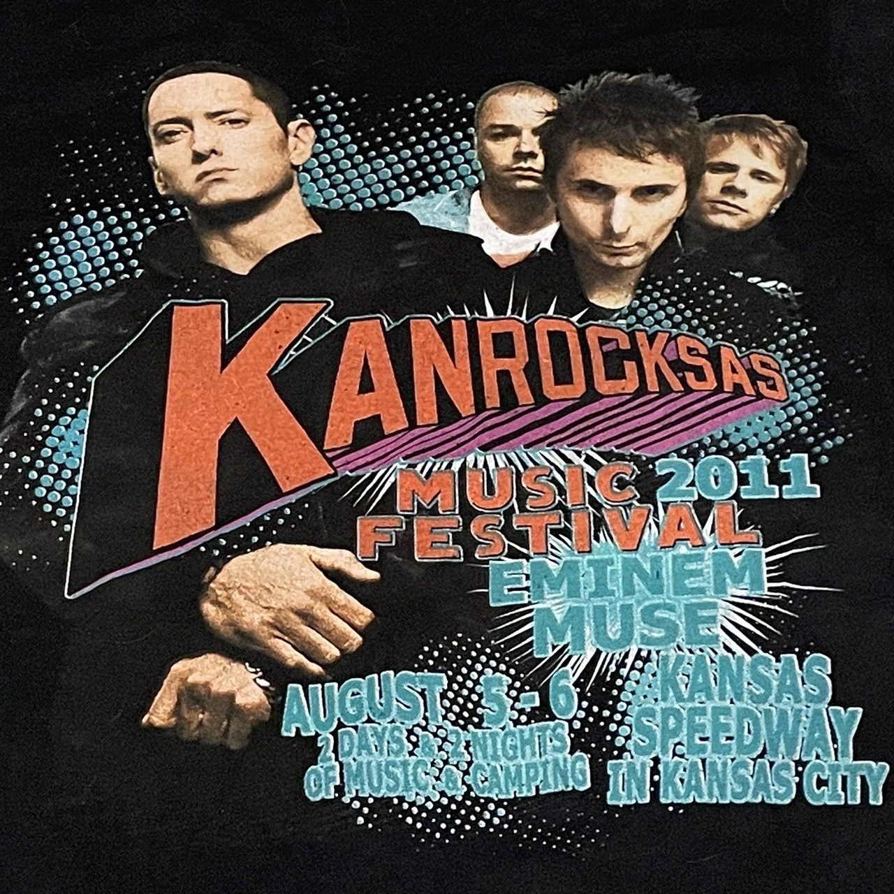 Band Tees × Eminem × Rap Tees Rare Kanrocksas Music Festival 2011 