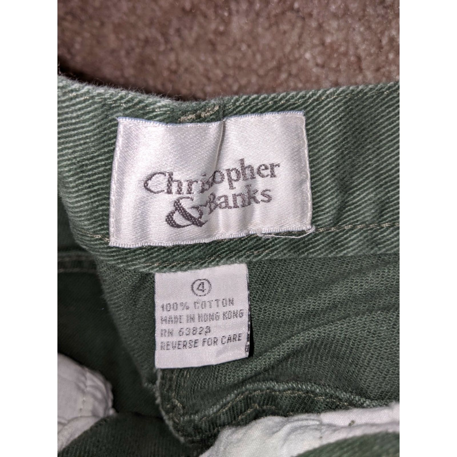 Vintage VINTAGE Christopher & Banks High Rise Tapered Leg Khaki Green Denim Mom Jeans 24" 0P Women Jeans 90s Boys? Size 25" / US 0 / IT 36 - 5 Thumbnail
