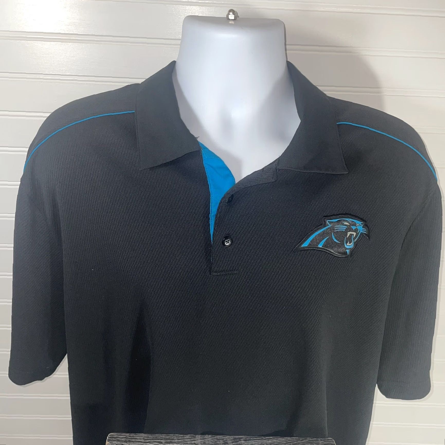 Nike Nike Dri-Fit Polo Shirt Men XL Black Panthers NFL Short Sleeve Button-Down Size US XL / EU 56 / 4 - 5 Thumbnail