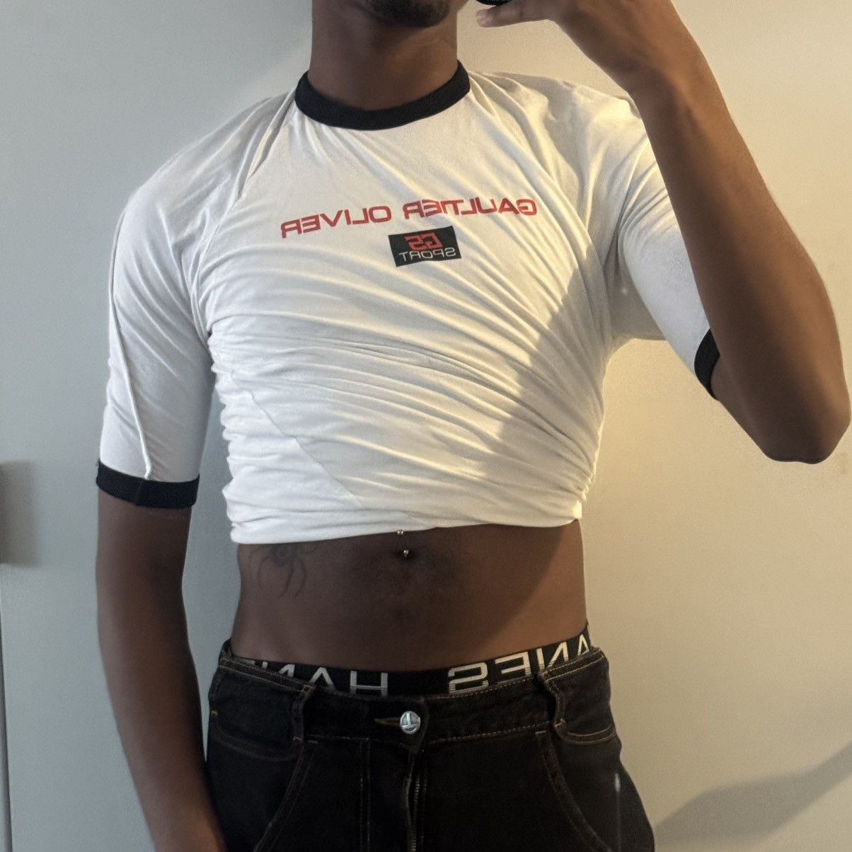 Jean Paul gaultier x Shayne oliver group cropped spiral top