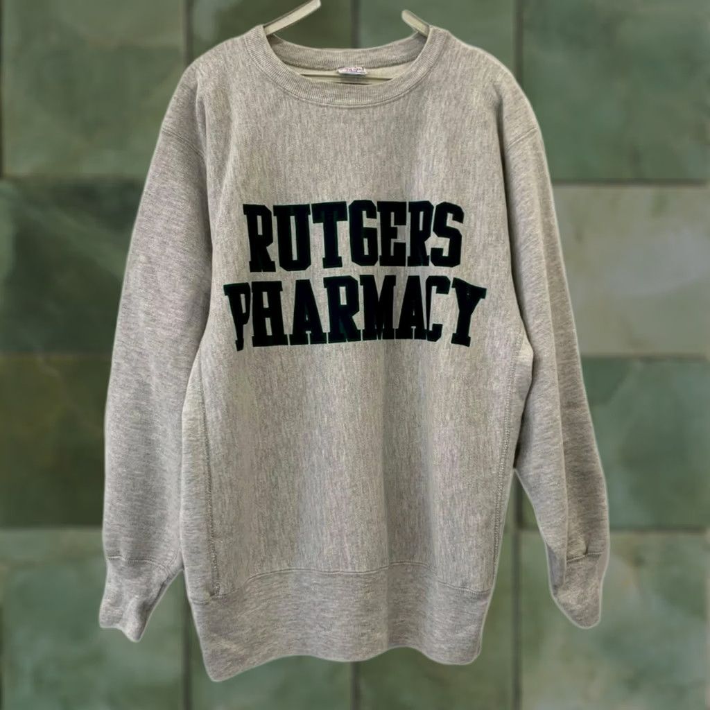 Champion VINTAGE Champion Reverse Weave Rutgers Pharmacy Sweatshirt USA Gray Large Mens Size US L / EU 52-54 / 3 - 1 Thumbnail