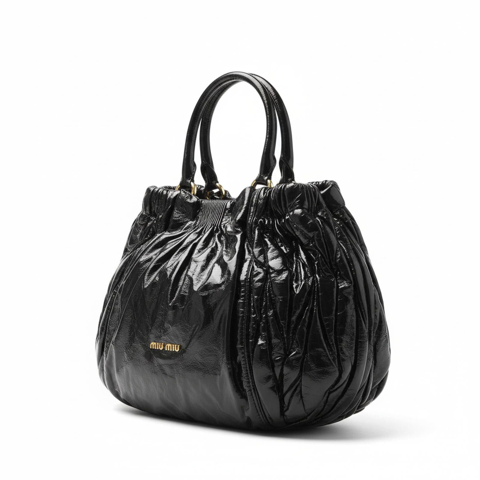 Miu Miu Miu Miu - Black Patent Leather Shoulder Bag Size ONE SIZE - 1 Thumbnail