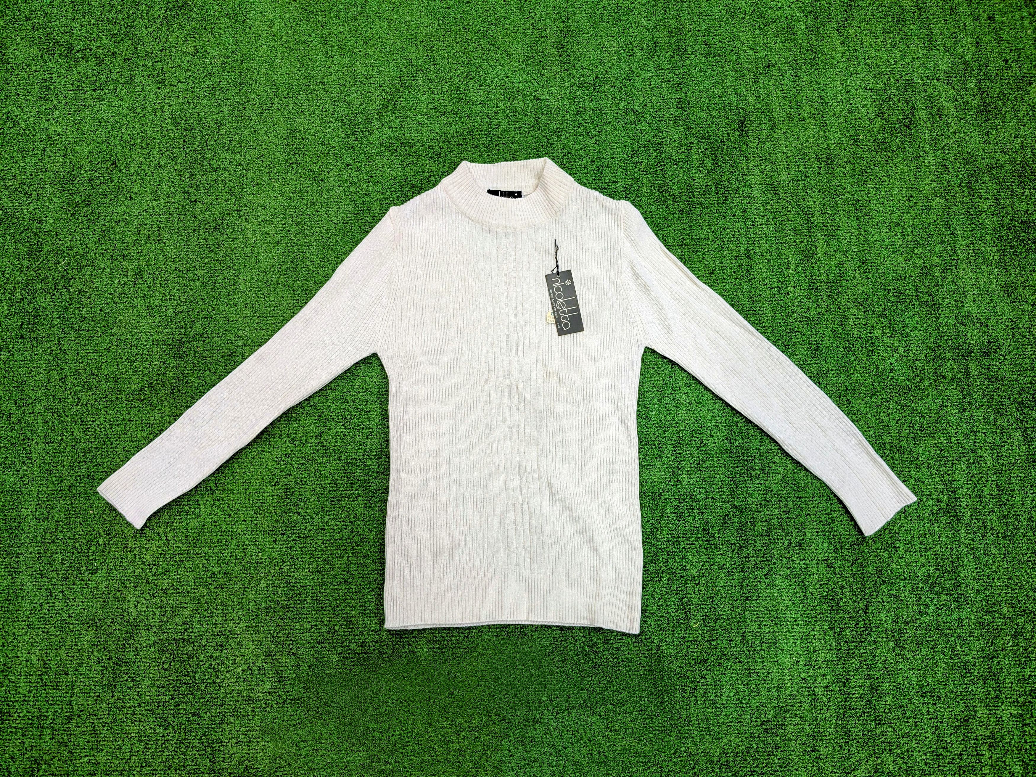 Vintage VTG Ladies Nicoletta Ribbed Knit Turtleneck L/S Fitted Top Size M / US 6-8 / IT 42-44 - 4 Thumbnail