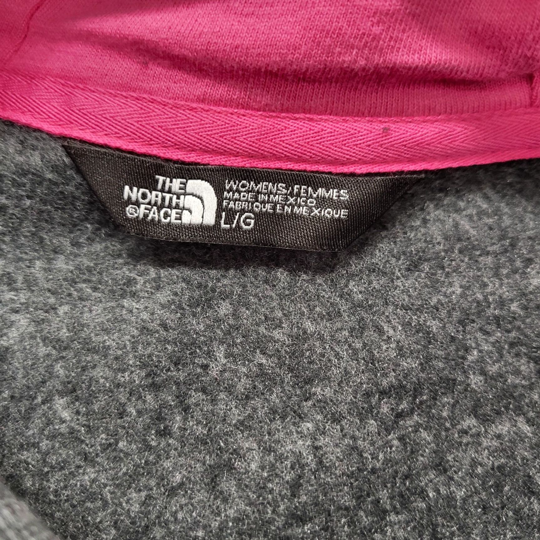 The North Face The North Face Hoodie Women Regular Size L Outdoor Hiking Pink Gray Casual Hooded Pockets Logo Embroidered Size L / US 10 / IT 46 - 2 Thumbnail