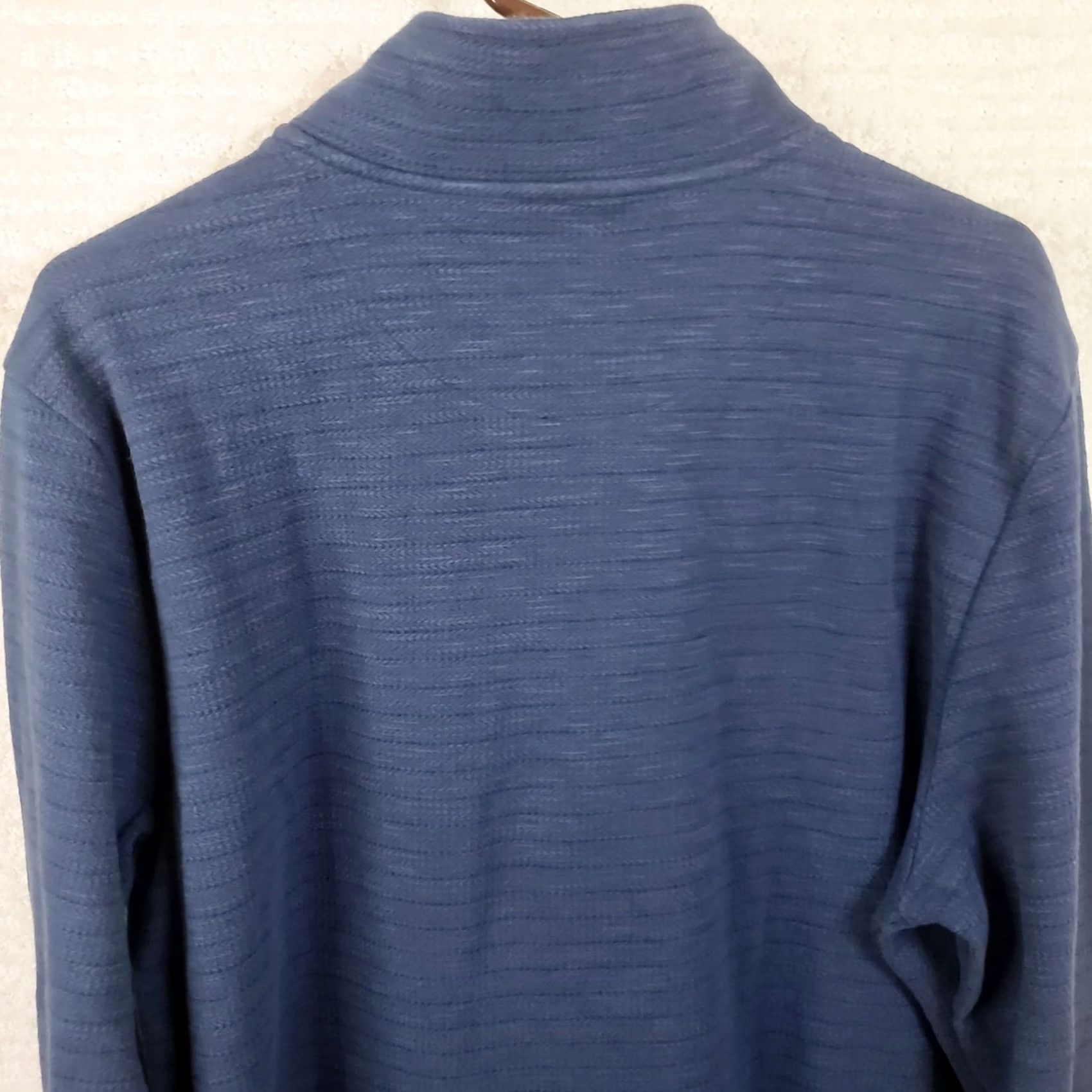 Dockers DOCKERS Men's Blue Herringbone Knit Sweater Pullover Mock Neck 1/4 Zip L Size US L / EU 52-54 / 3 - 7 Thumbnail