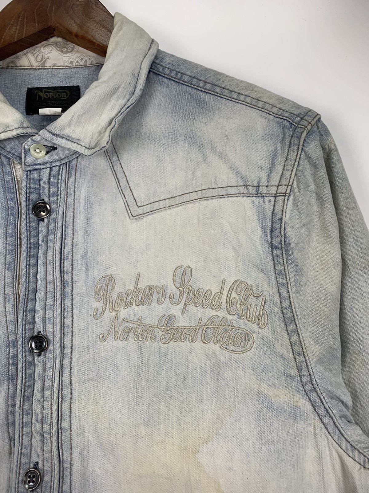 Norton × Vintage Vintage Norton Motorcycle western shirt Size US L / EU 52-54 / 3 - 8 Thumbnail