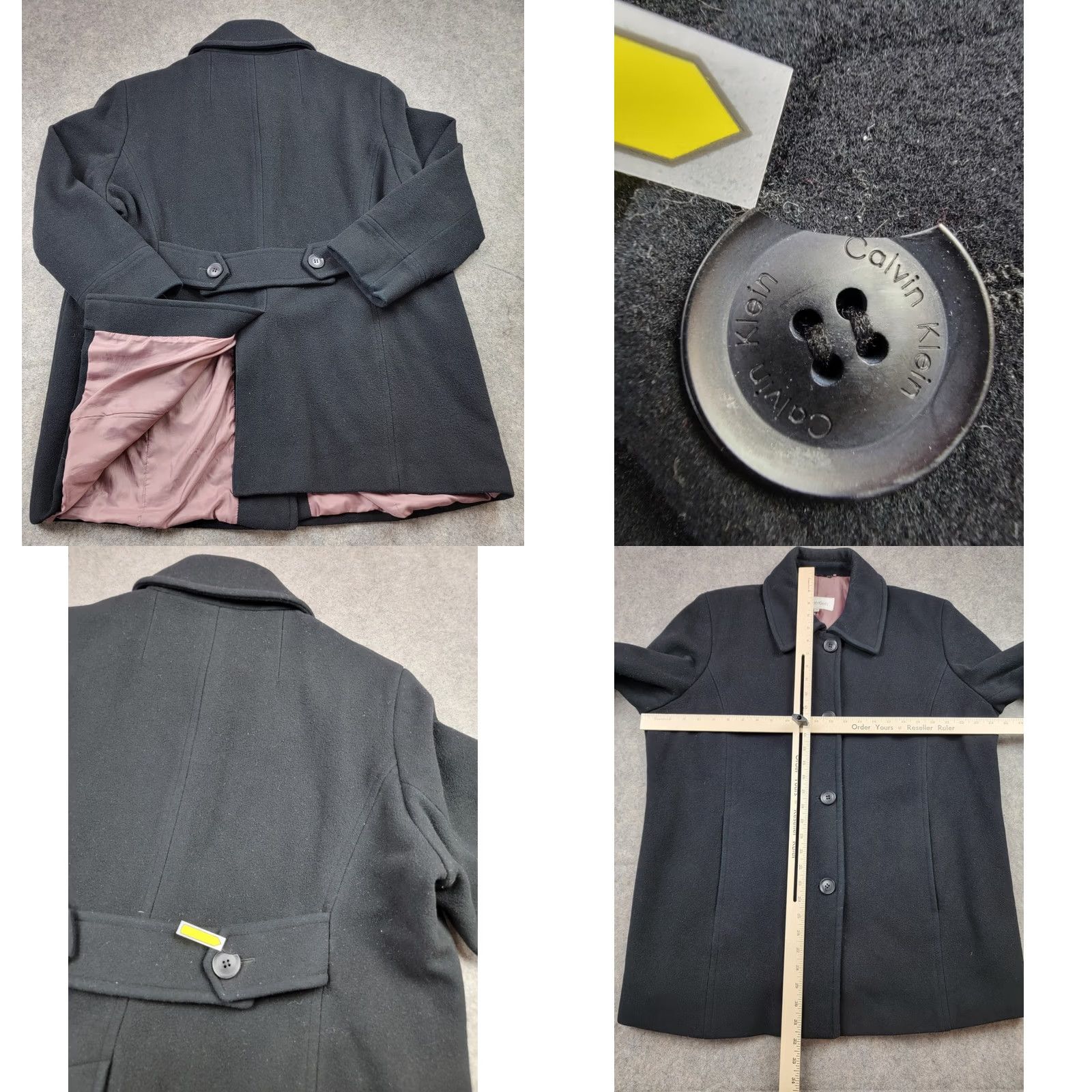 Calvin Klein Calvin Klein Coat Womens 1X Black Wool Pea Coat Size XL / US 12-14 / IT 48-50 - 9 Thumbnail