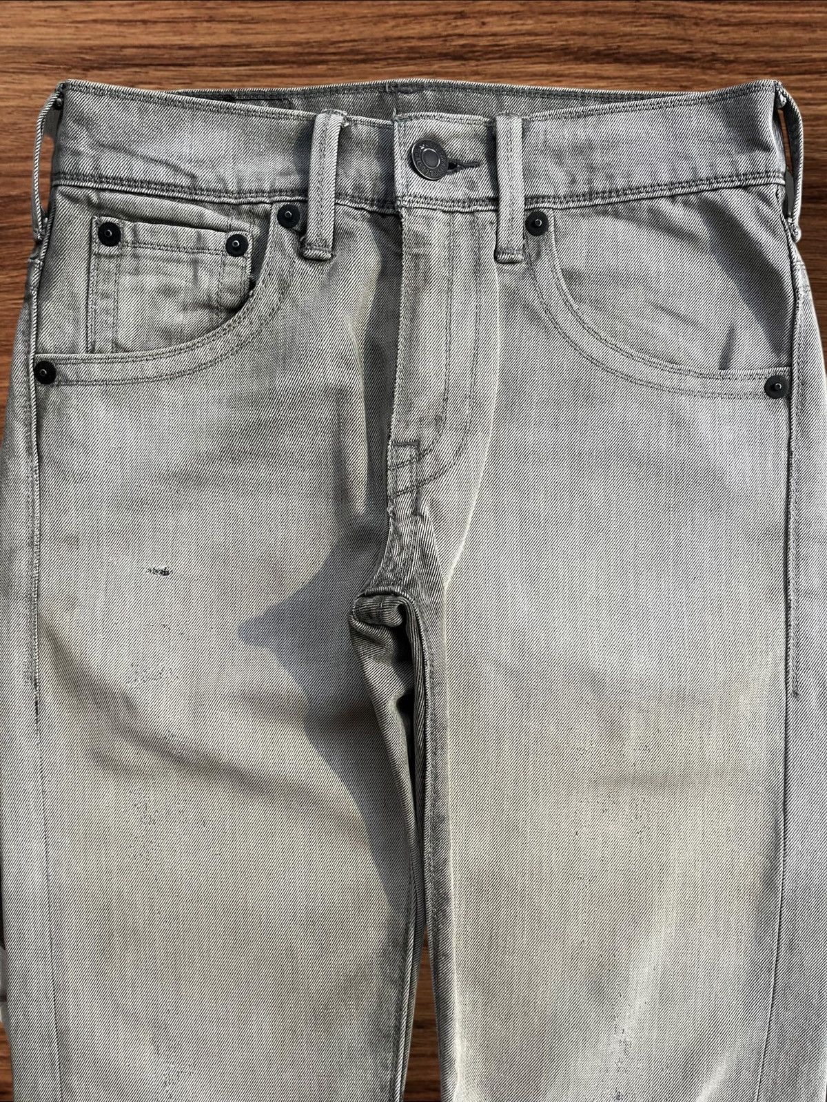 Levi's × Levi's Vintage Clothing Vintage Y2K Levi’s Grey Wash Distressed Slim Straight Jeans Size US 28 / EU 44 - 3 Thumbnail