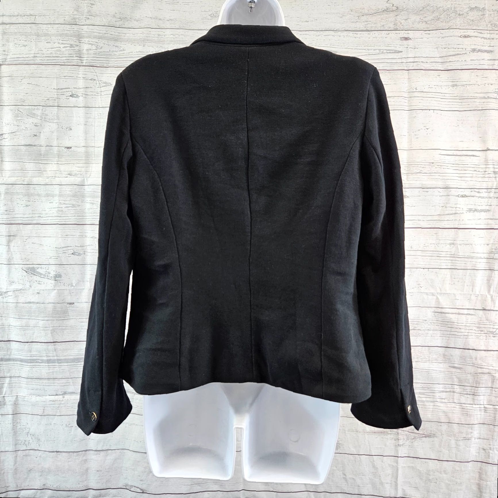 Vintage Chico's Womens Blazer Medium Black Solid Button Front Cotton Blazer Women Adult M Black Button Front Cotton Vintage: No Size M / US 6-8 / IT 42-44 - 3 Thumbnail