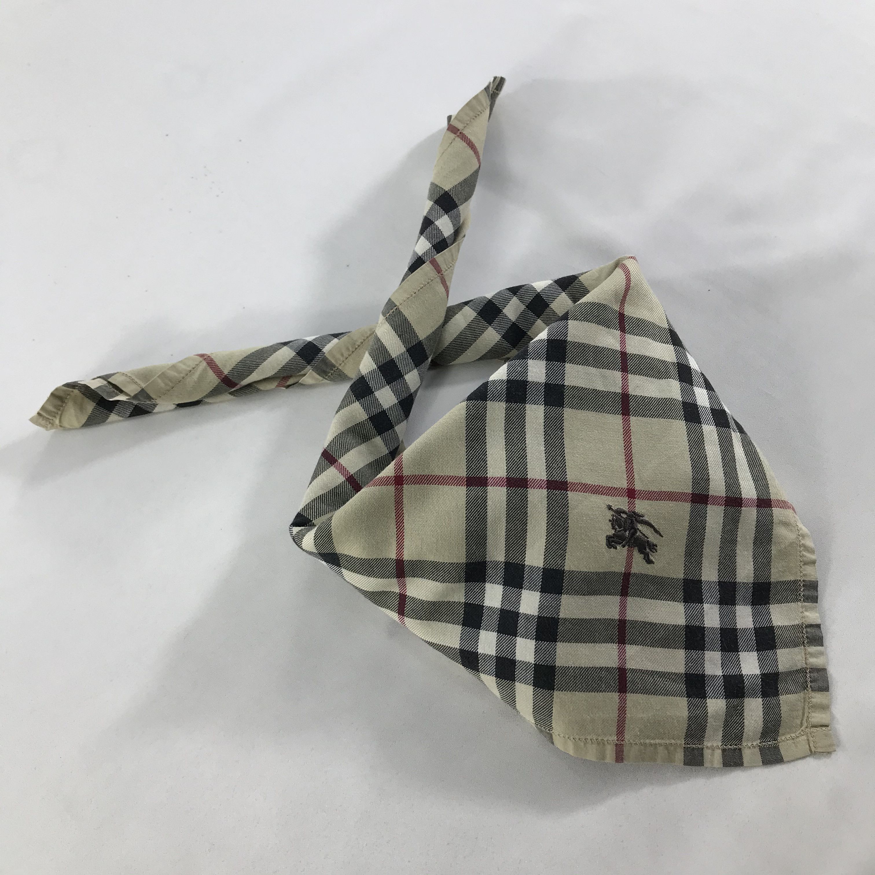 Burberry × Vintage Burberry Bandana / Handkerchief / Neckerchief - S1704 Size ONE SIZE - 5 Thumbnail