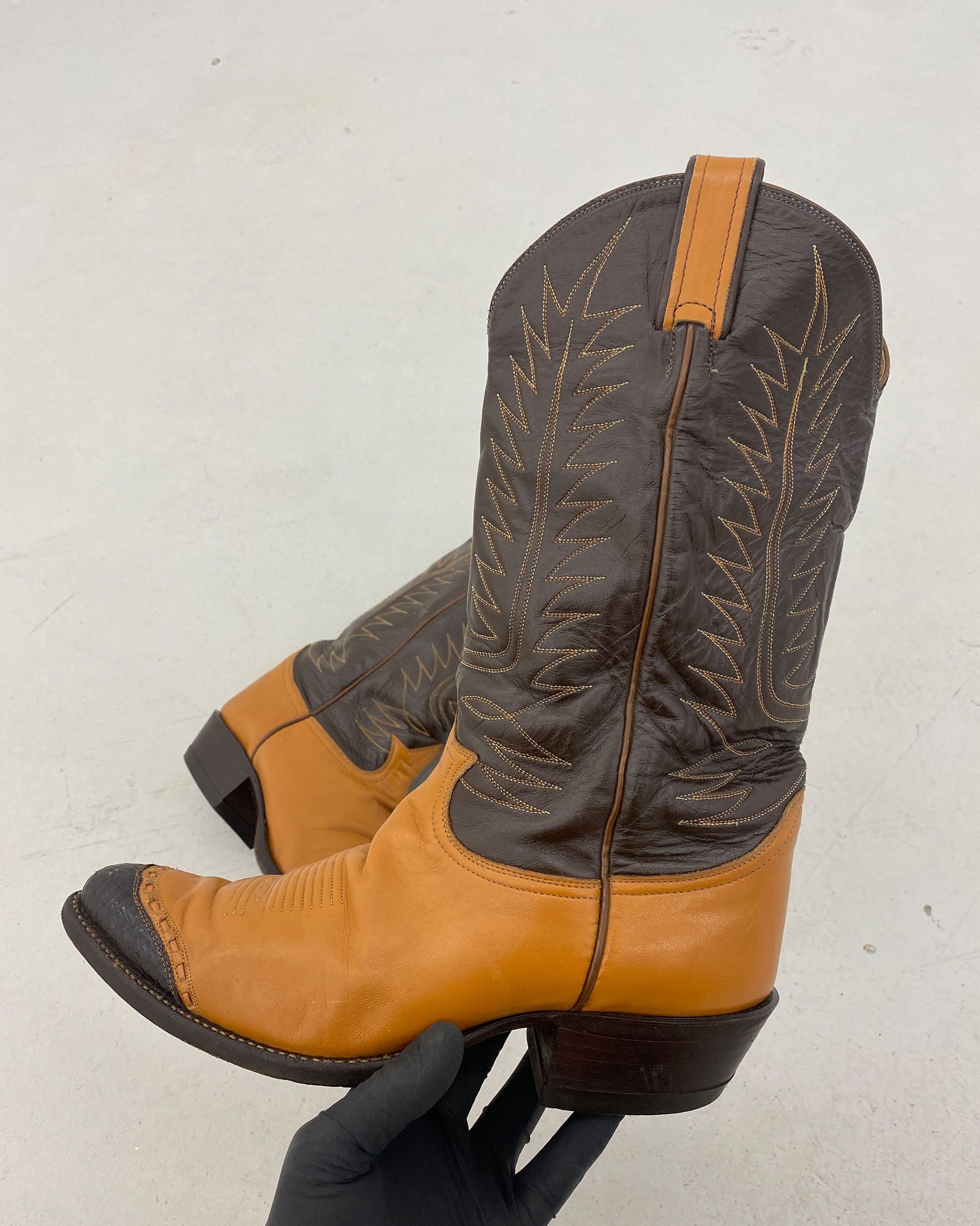 Tony Lama 1990s Two Tone Cowboy Boots Size US 8.5 / EU 41-42 - 7 Thumbnail