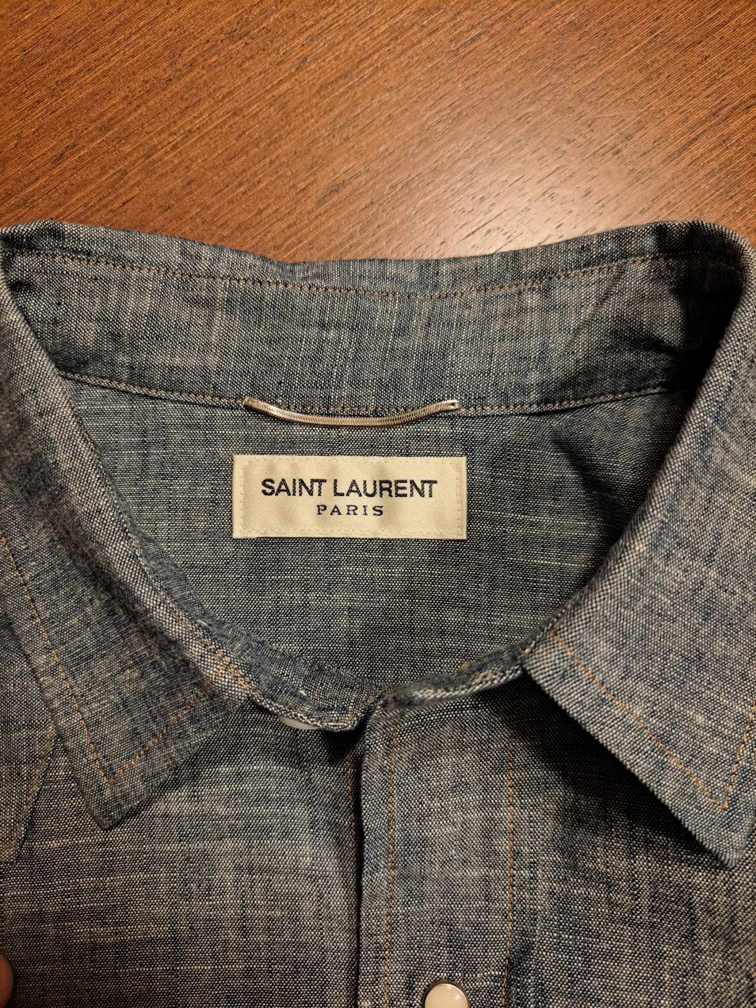 Hedi Slimane Saint Laurent Paris chambray western shirt SAMPLE Size US M / EU 48-50 / 2 - 3 Thumbnail