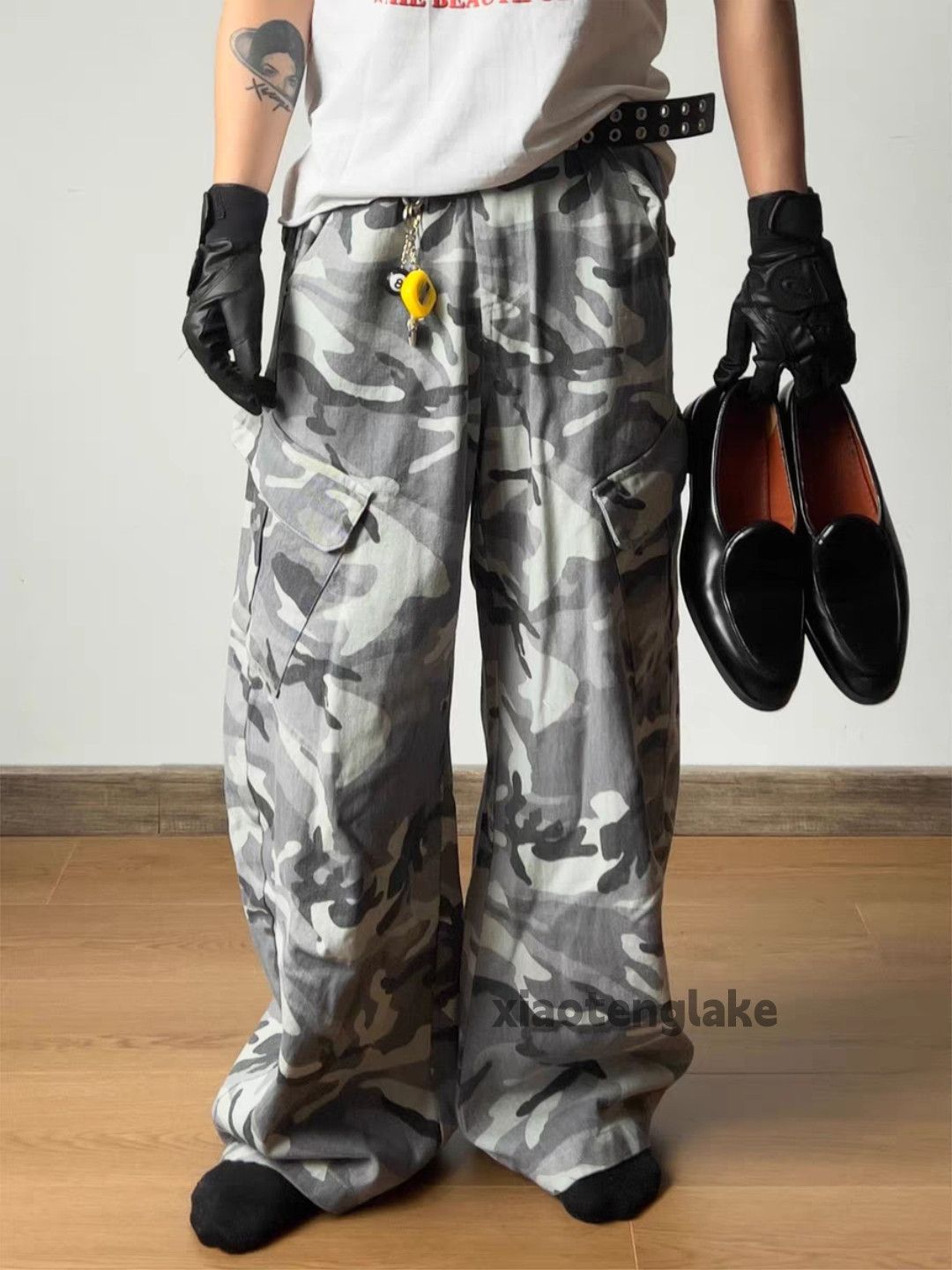Vintage xtl utility loose baggy skate hiphop cargo camo pants Size US 33 - 7 Thumbnail