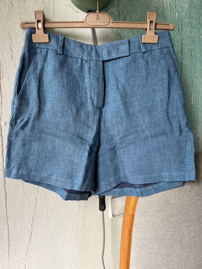 Loro Piana LORO PIANA Blue linen shorts Size 26" / US 2 / IT 38 - 1 Thumbnail