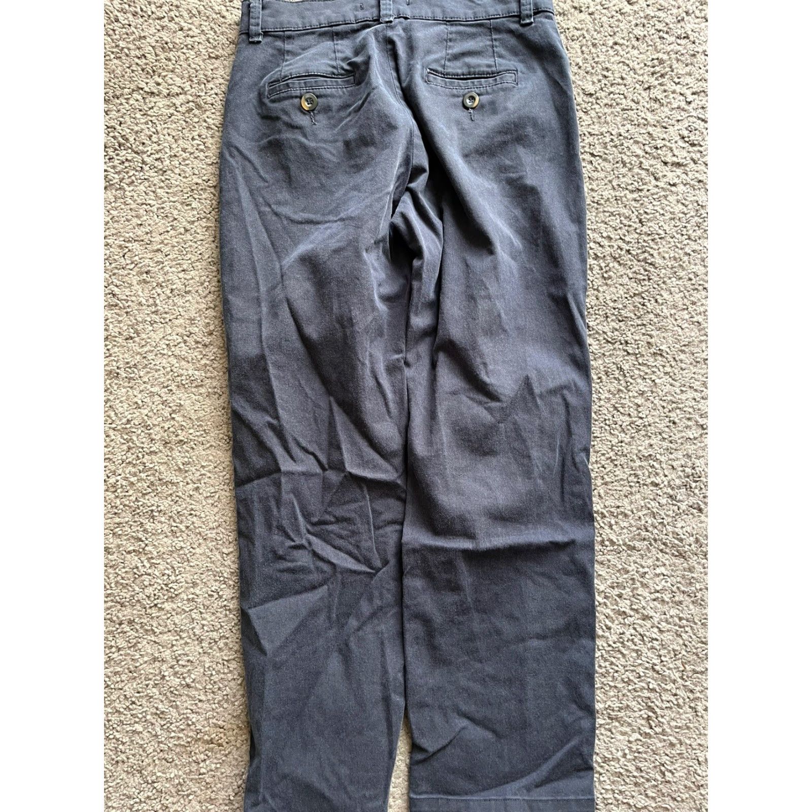 Lee LEE Chino Pants Women Regular Small/Size 4 Short Blue Straight Leg Cotton Blend Belt Loops Pockets Vintage No Size 27" / US 4 / IT 40 - 3 Thumbnail