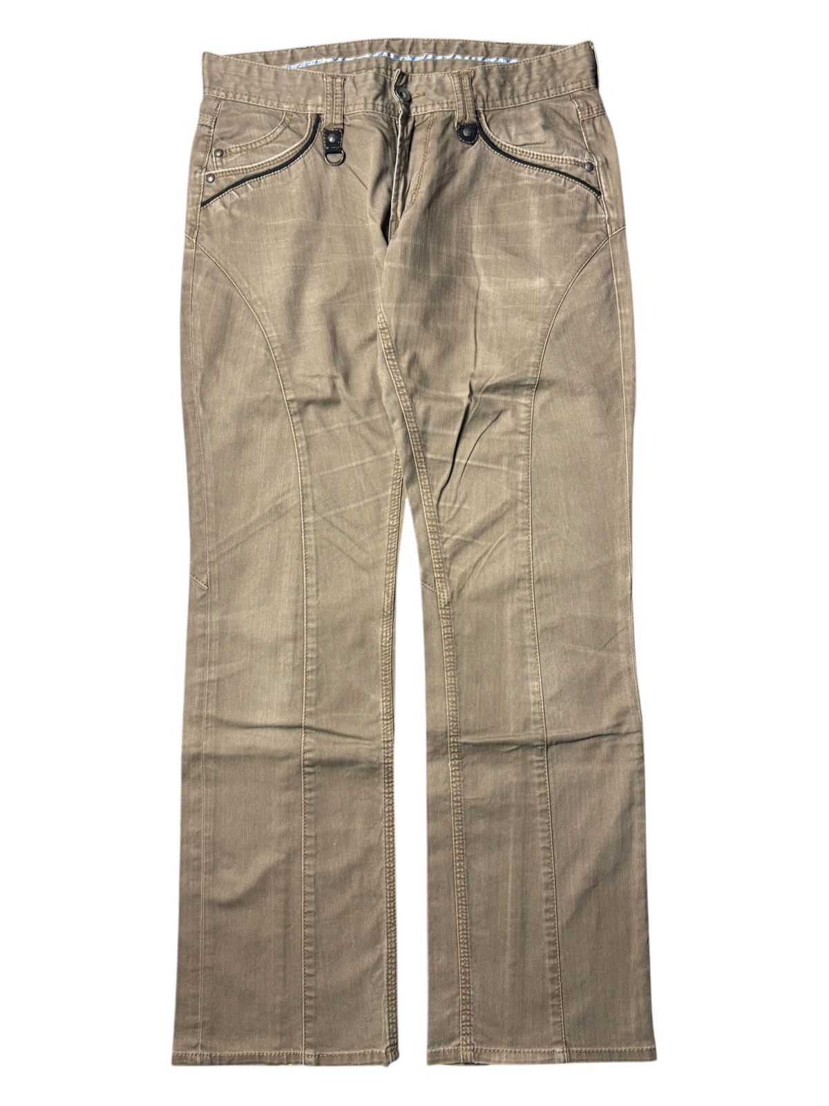 JACKROSE 2000s Jackrose Washed Buckle Back Bootcut Pants Size US 30 / EU 46 - 14 Thumbnail