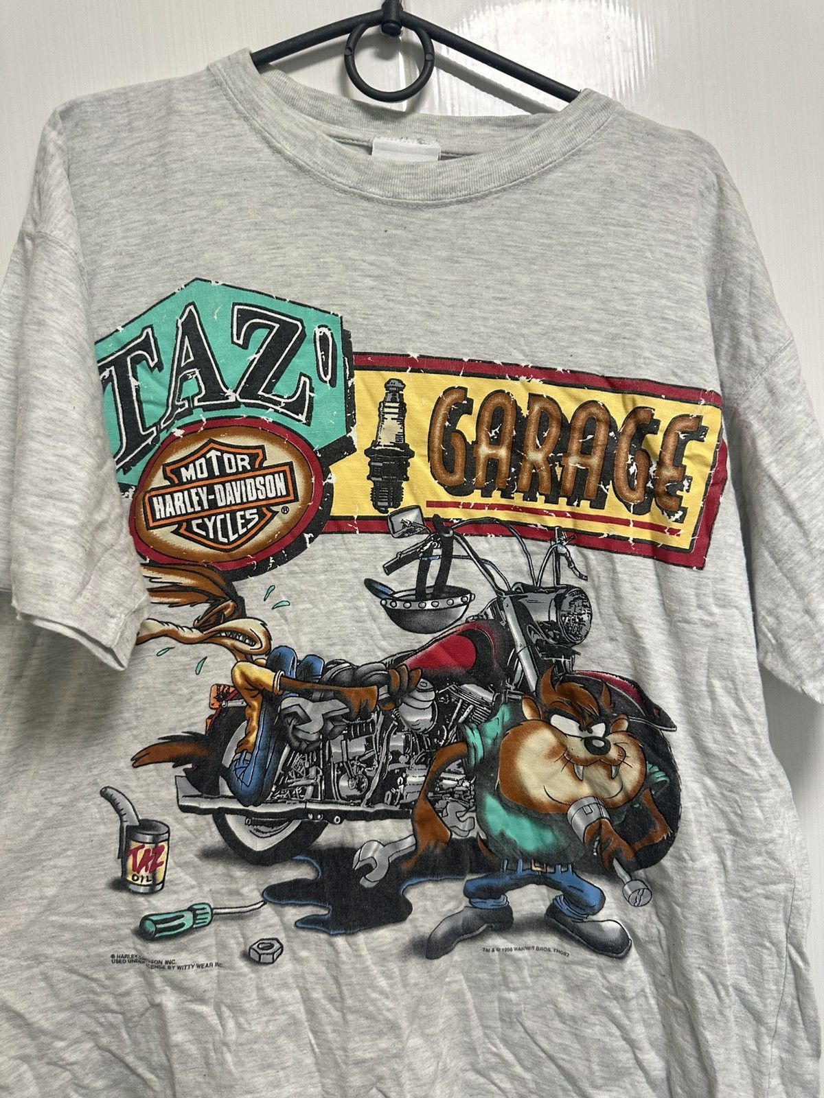 Harley Davidson × Warner Bros Vintage 1998 Harley Davidson Looney Tunes Taz Garage Riders Size US L / EU 52-54 / 3 - 6 Thumbnail