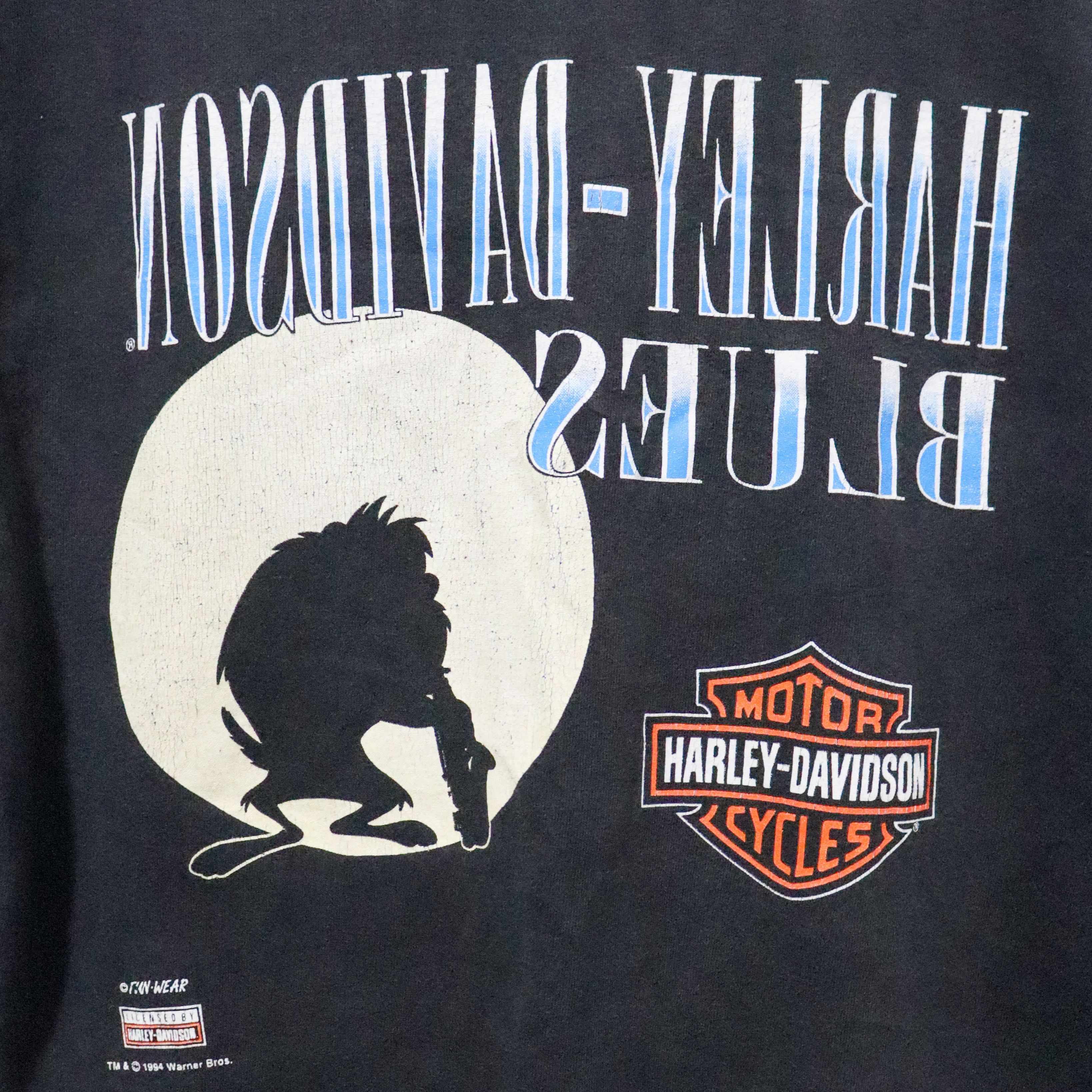 Harley Davidson × Vintage × Warner Bros Harley Davidson x Taz "Blues" '94 Size US L / EU 52-54 / 3 - 2 Thumbnail