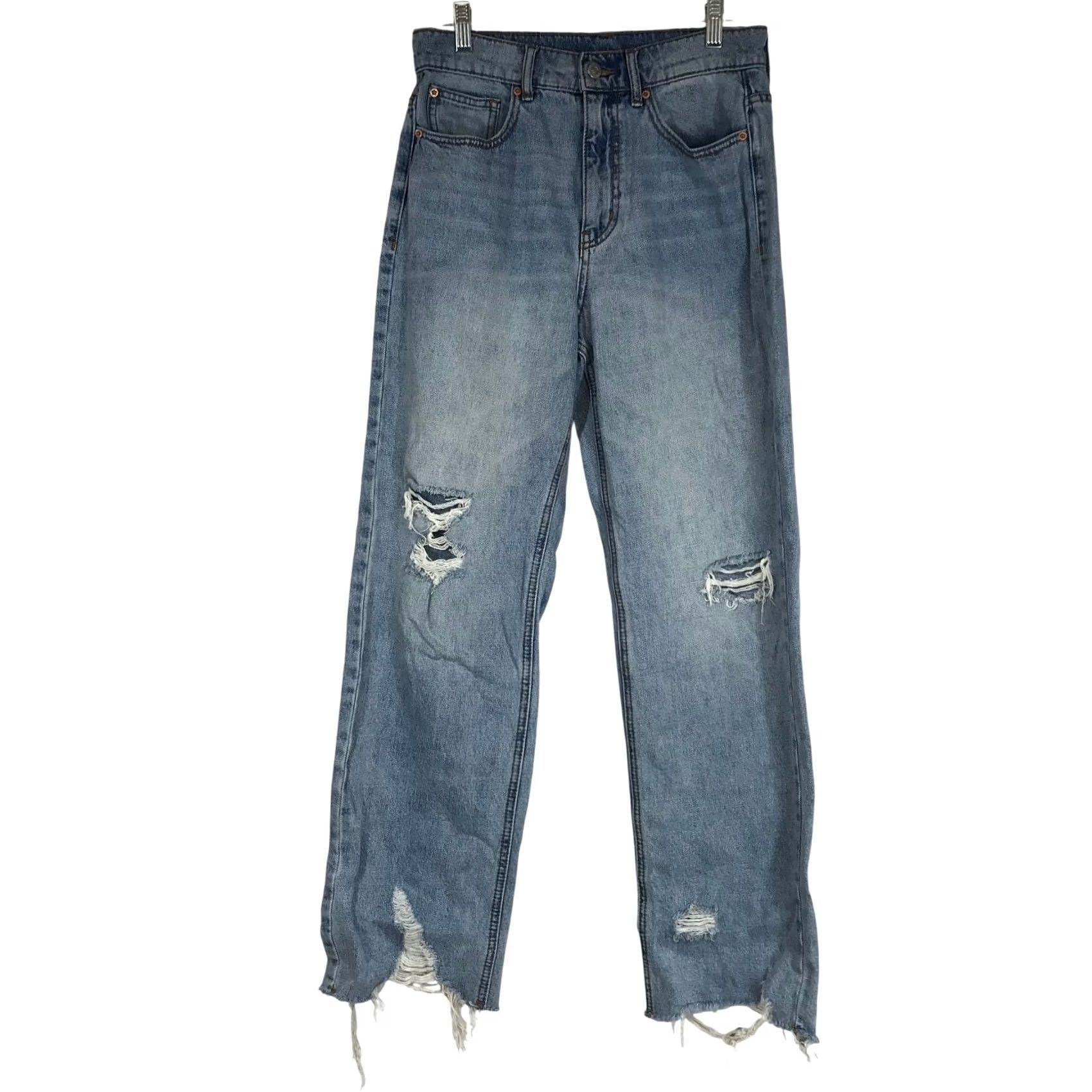 Bdg BDG Urban Outfitters Cowboy Jean Distressed Straight Leg Jeans Light Wash 28 Size 28" / US 6 / IT 42 - 2 Thumbnail