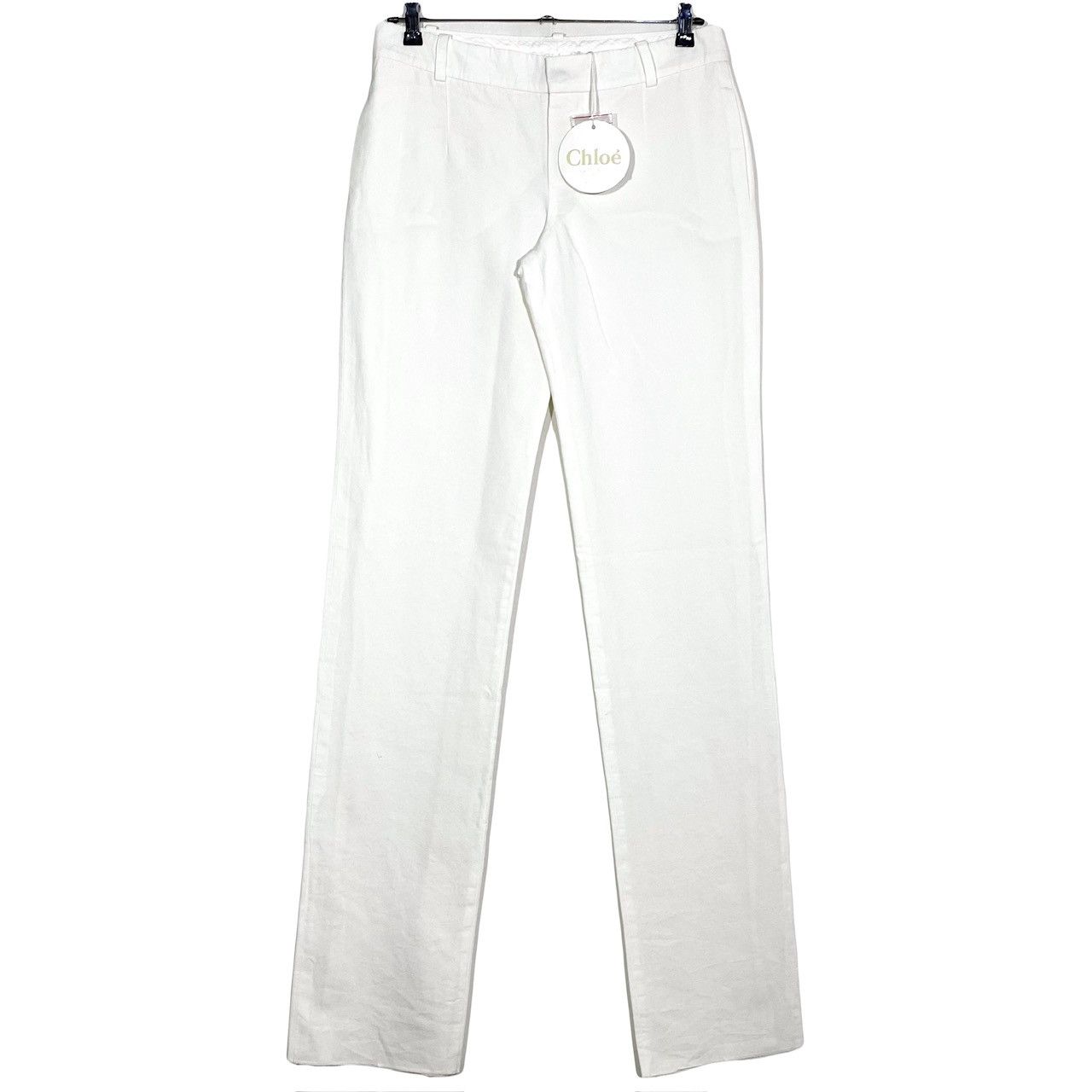 Pantalon Blanc Chalk Vintage Chloé (Coton x Lin x Soie)
