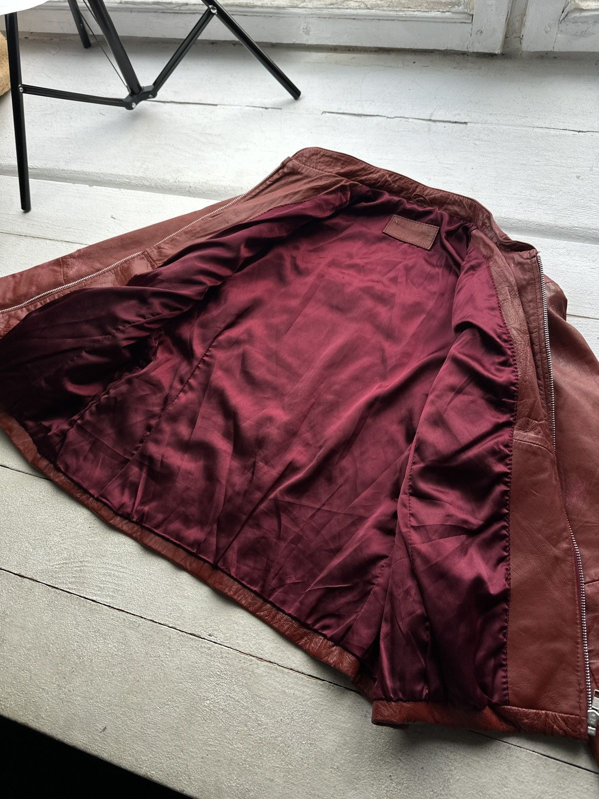 Other 🚨Y2K RICK OWENS TYPE DIRTY SLIM FIT ZIP LEATHER JACKET Size M / US 6-8 / IT 42-44 - 7 Thumbnail