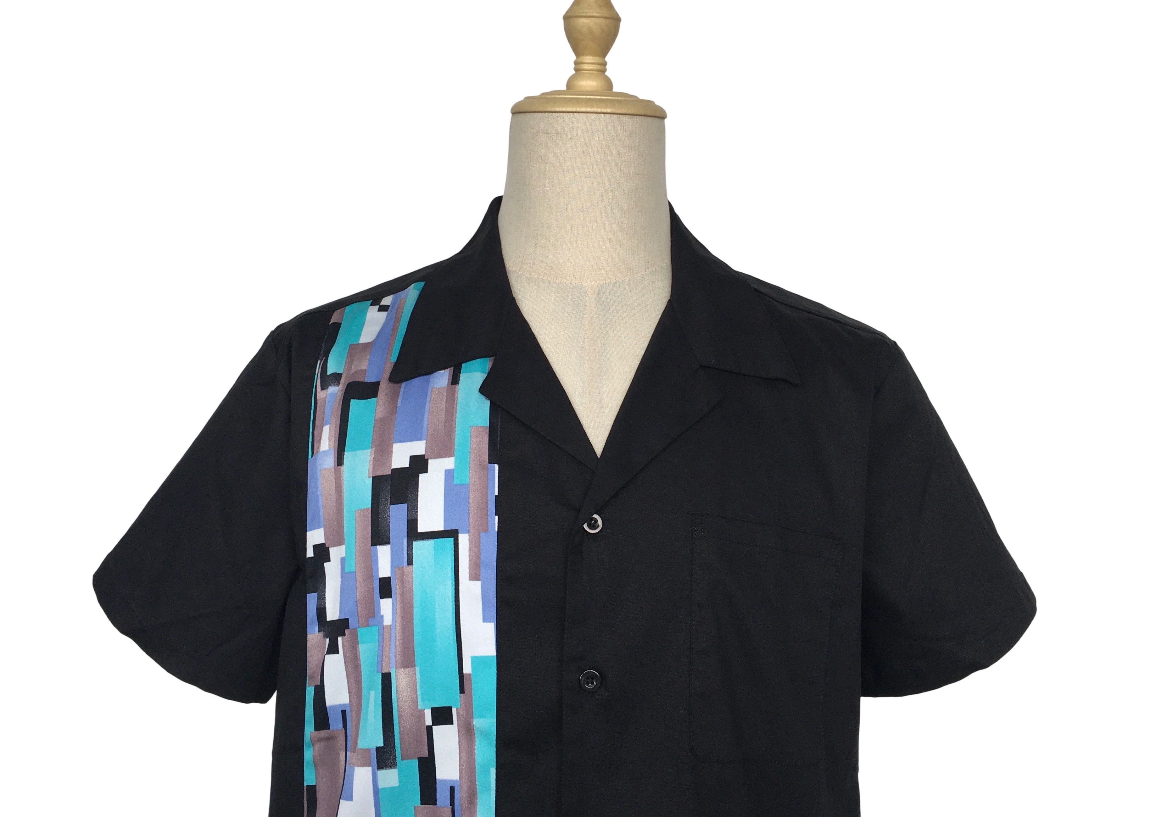 Other Black Contrast Mosaic Casual Summer Shirts Size US XL / EU 56 / 4 - 4 Thumbnail