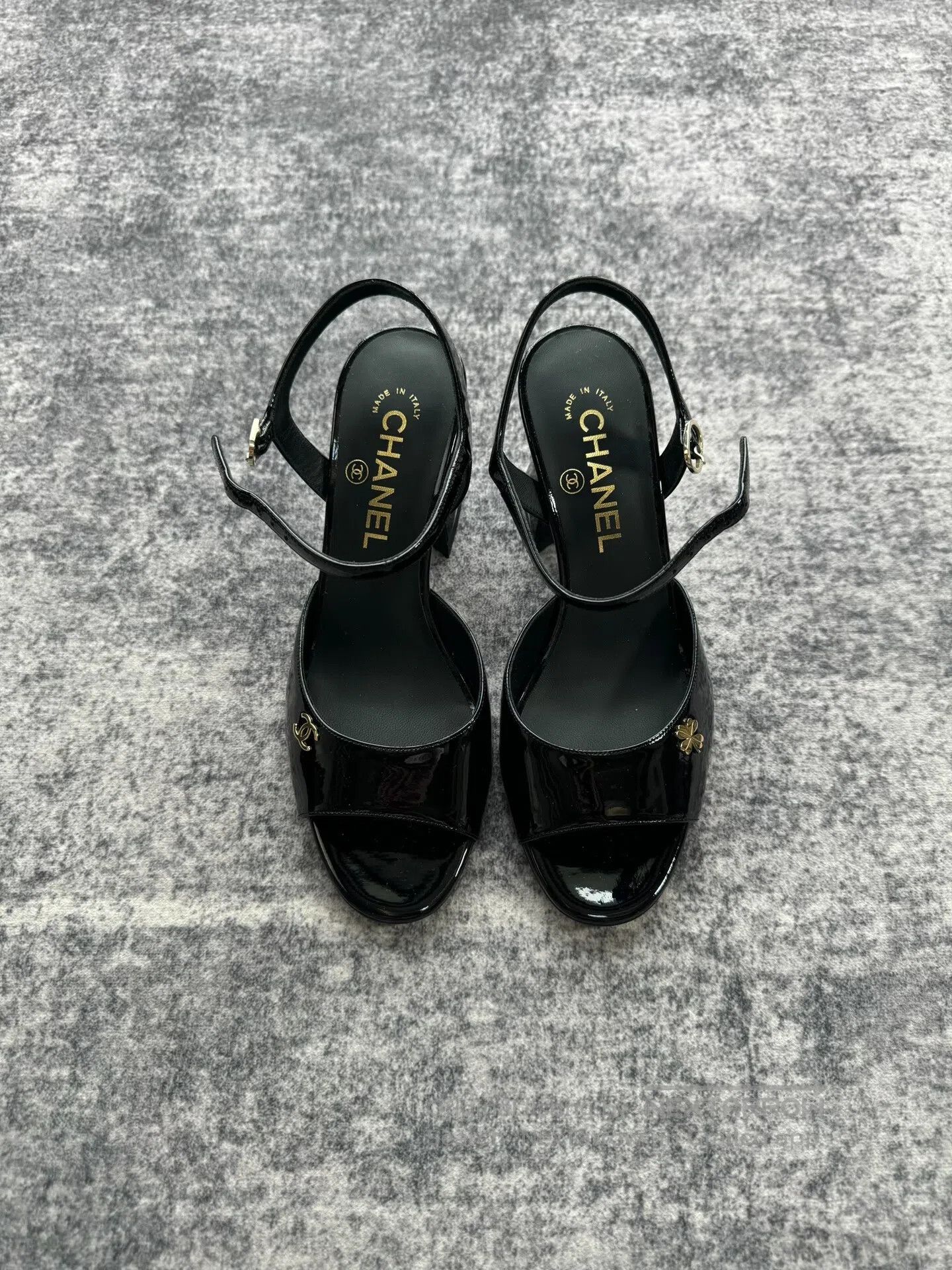 Chanel Chanel Black Patent Leather Peep-Toe High Heels| Size US 6.5 / IT 36.5 - 3 Thumbnail