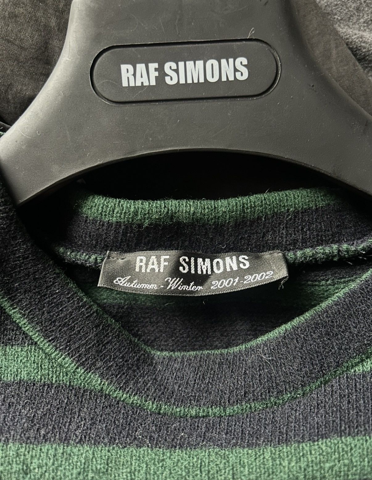 Raf Simons AW2001-2002 “Riot, Riot, Riot” Patched Striped Sweater Size US L / EU 52-54 / 3 - 9 Thumbnail