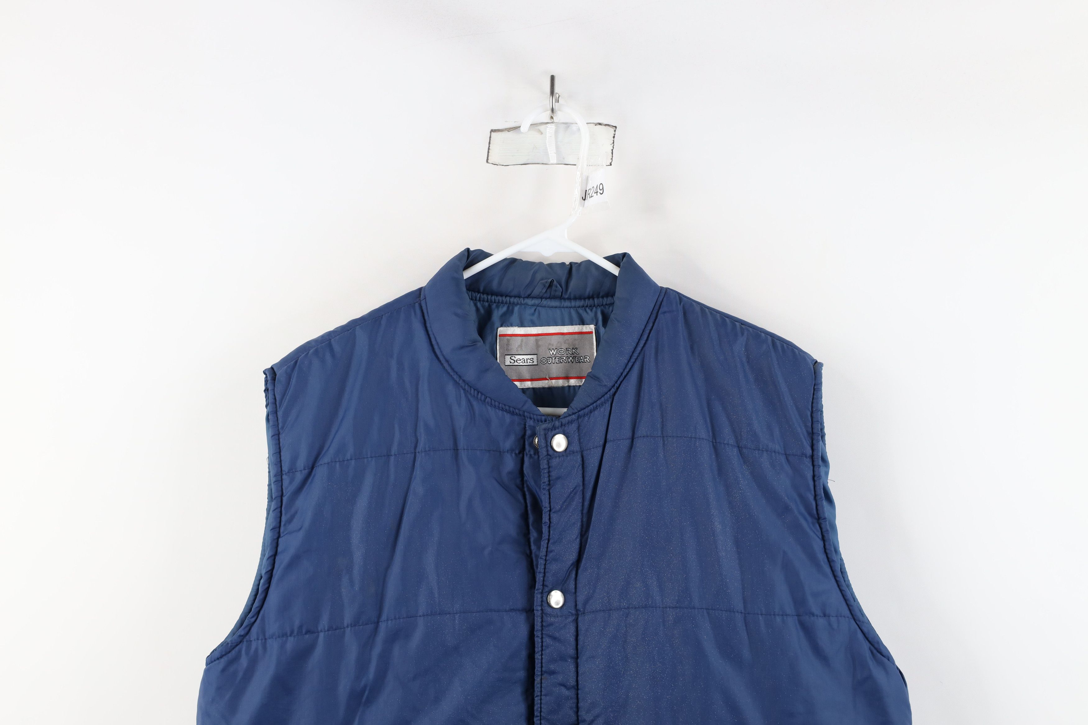 Vintage Vintage 70s Streetwear Full Button Puffer Vest Jacket Blue Size US XL / EU 56 / 4 - 2 Thumbnail