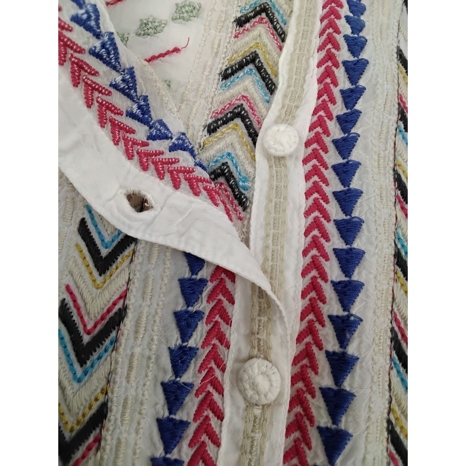 Johnny Was Johnny Was Embroidered Top Women's Small Boho Multicolor Size S / US 4 / IT 40 - 7 Thumbnail