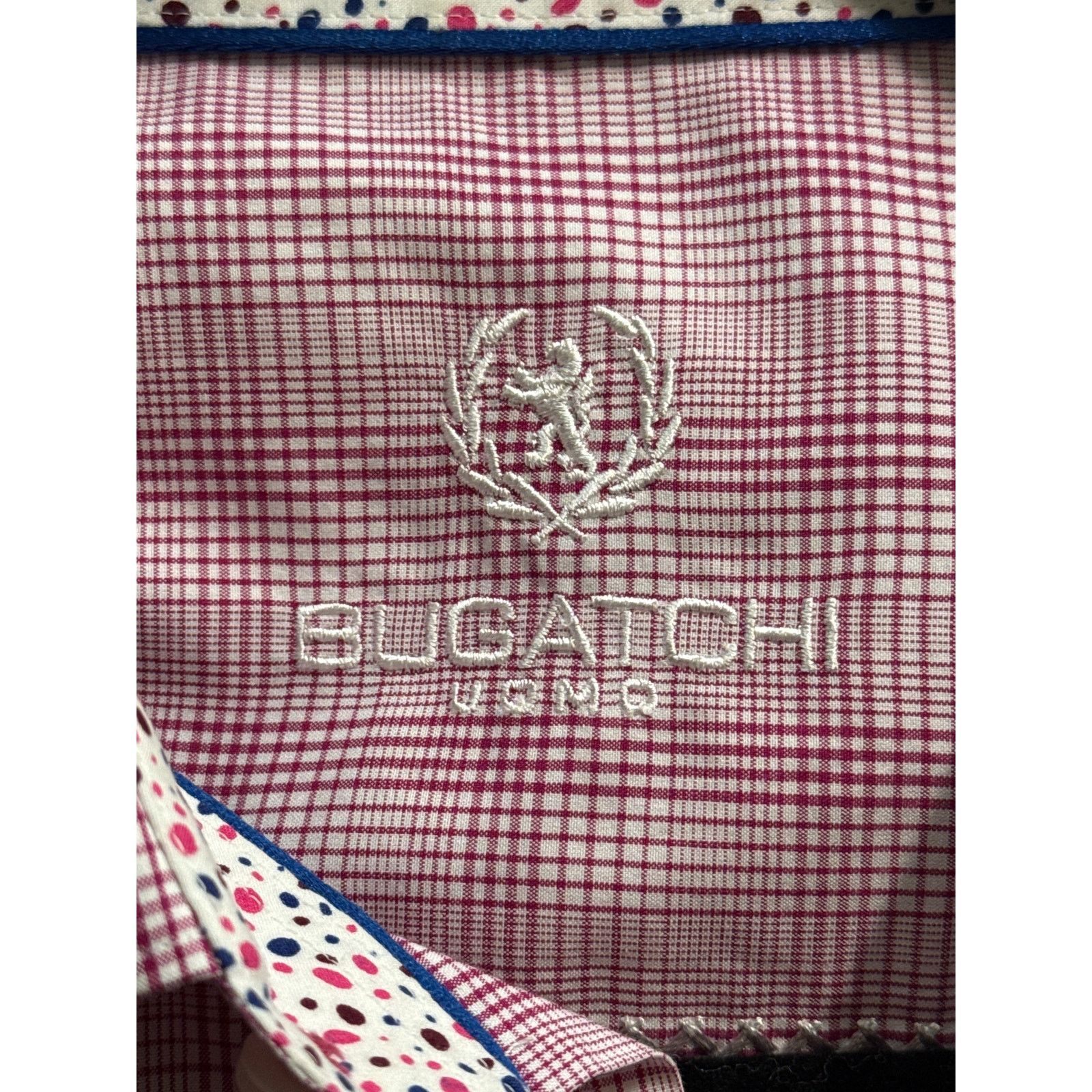 BUGATCHI Bugatchi Abstract Cuff Plaid Button Down Dress Shirt XL Size US XL / EU 56 / 4 - 5 Thumbnail