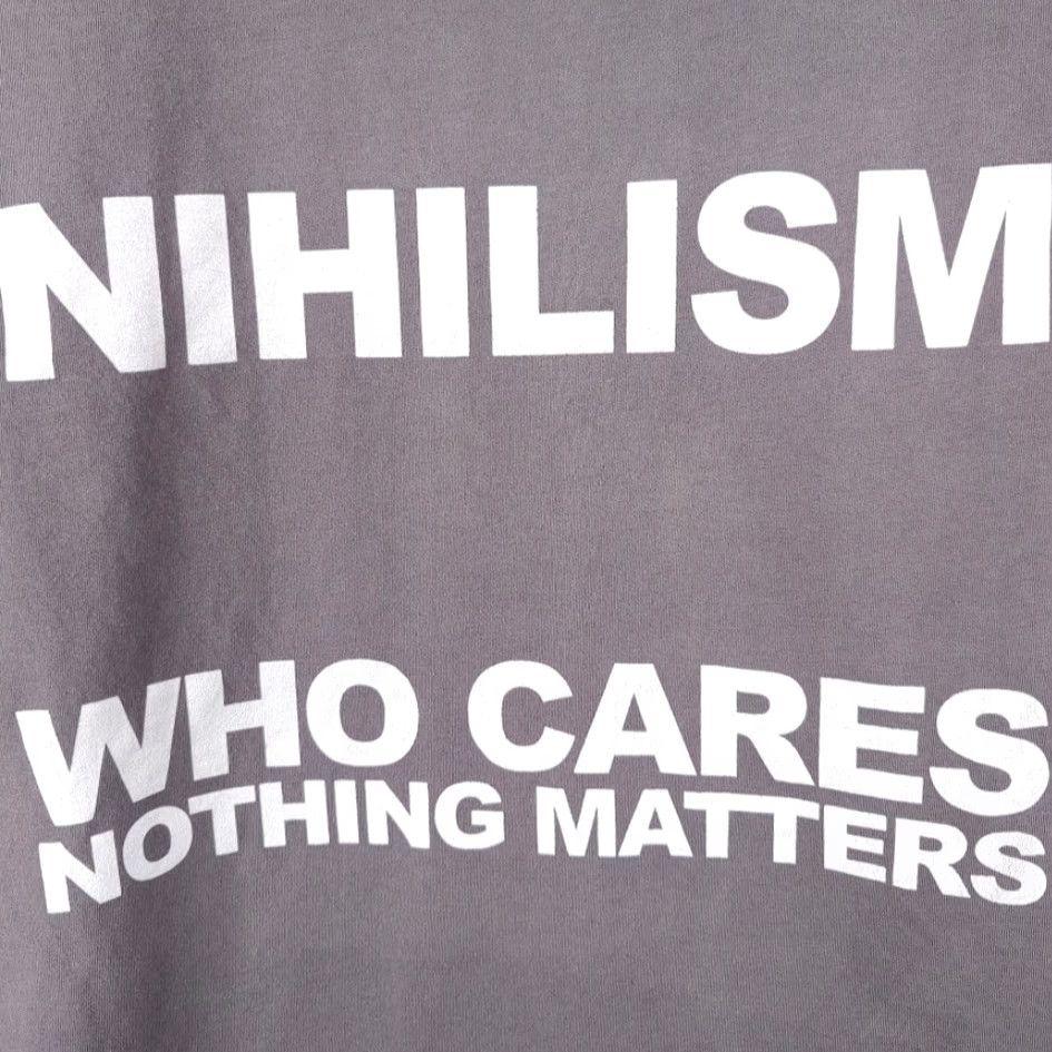 Vintage Nihilism T Shirt Mens XL Gray Who Cares Nothing Matters Bell a + Canvas Vintage No Size US XL / EU 56 / 4 - 5 Thumbnail