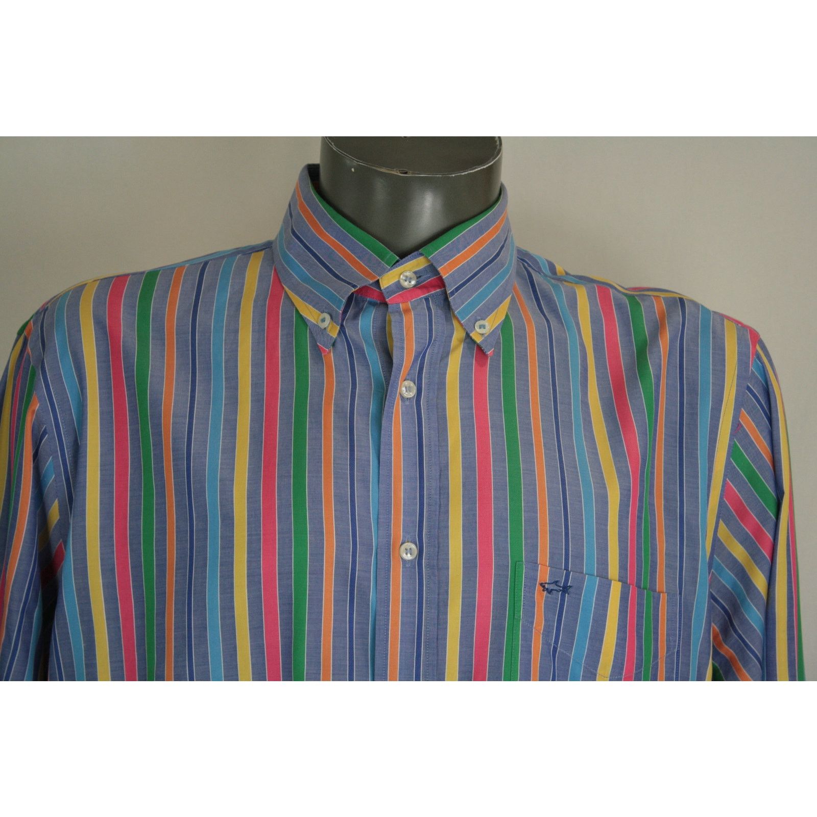 Paul & Shark Paul & Shark Italy Striped Button Down Shirt Mens XL 42 Size US XL / EU 56 / 4 - 2 Thumbnail