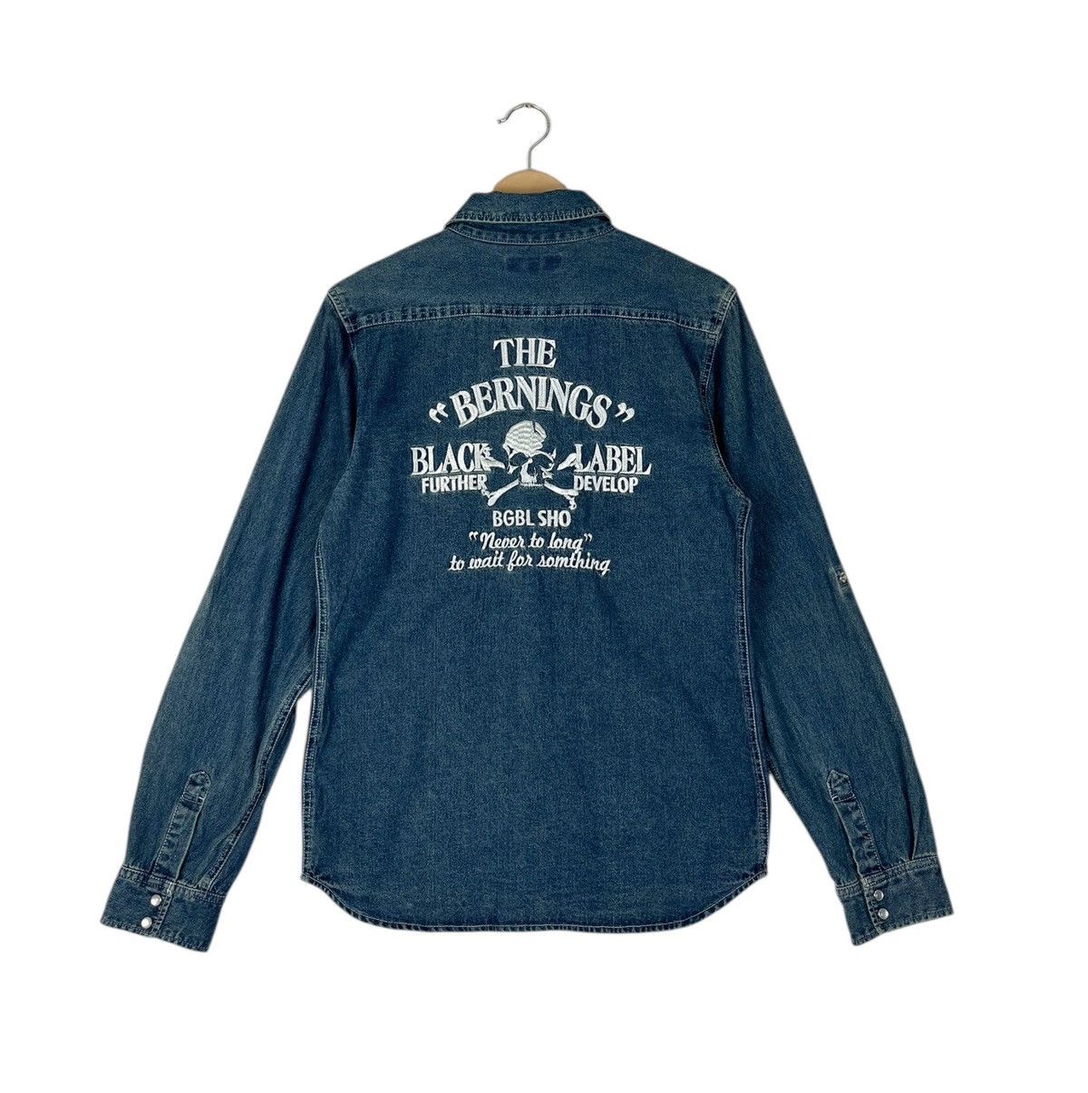 Japanese Brand Bernings Sho Embroidery Logo Snap Button Denim Shirt Size US L / EU 52-54 / 3 - 2 Thumbnail