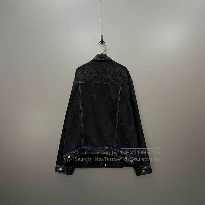 Balenciaga Balenciaga Black Graffiti Denim Jacket Size US S / EU 44-46 / 1 - 2 Thumbnail