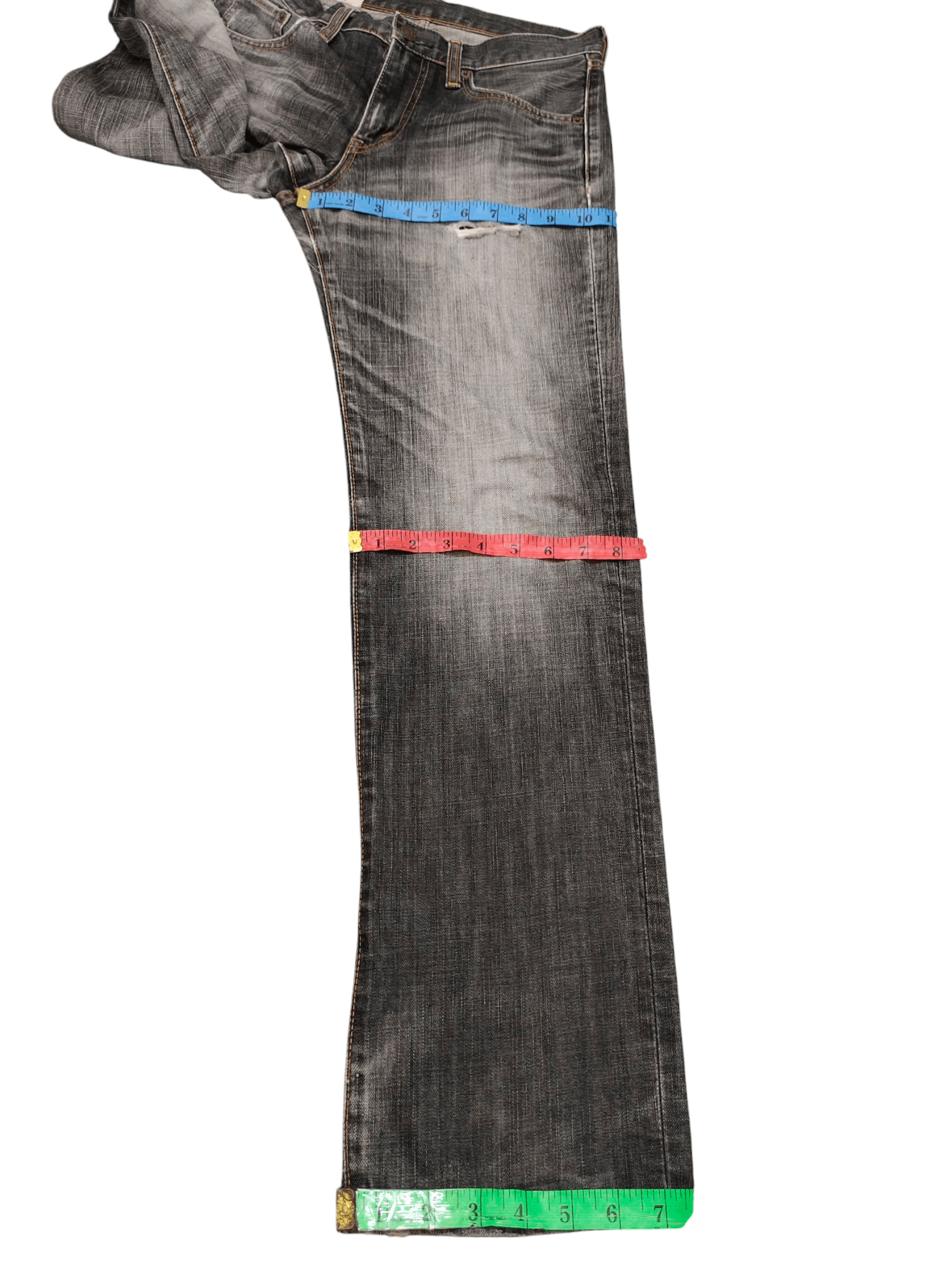 If Six Was Nine Vintage Y2k Edwin 503 Distress Faded Clawmark Denim Jeans Size US 28 / EU 44 - 18 Thumbnail