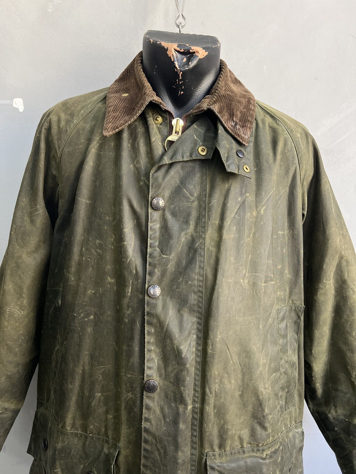 Barbour Vintage Barbour Beaufort waxed Olive Field Jacket Military Size US S / EU 44-46 / 1 - 2 Thumbnail