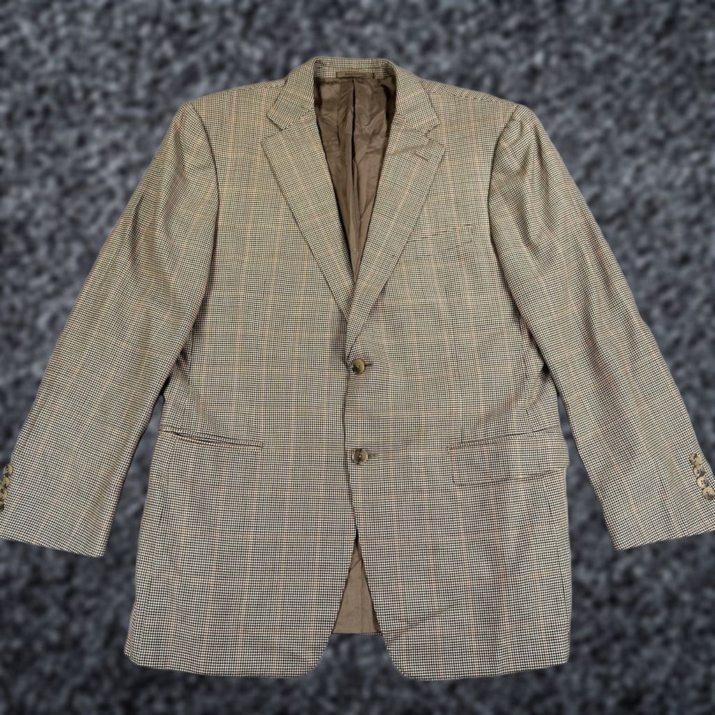 Ermenegildo Zegna VINTAGE Ermenegildo Zegna Blazer Sport Coat Mens 52 Brown Plaid Wool Tweed Fit Rom Size 52R - 1 Thumbnail