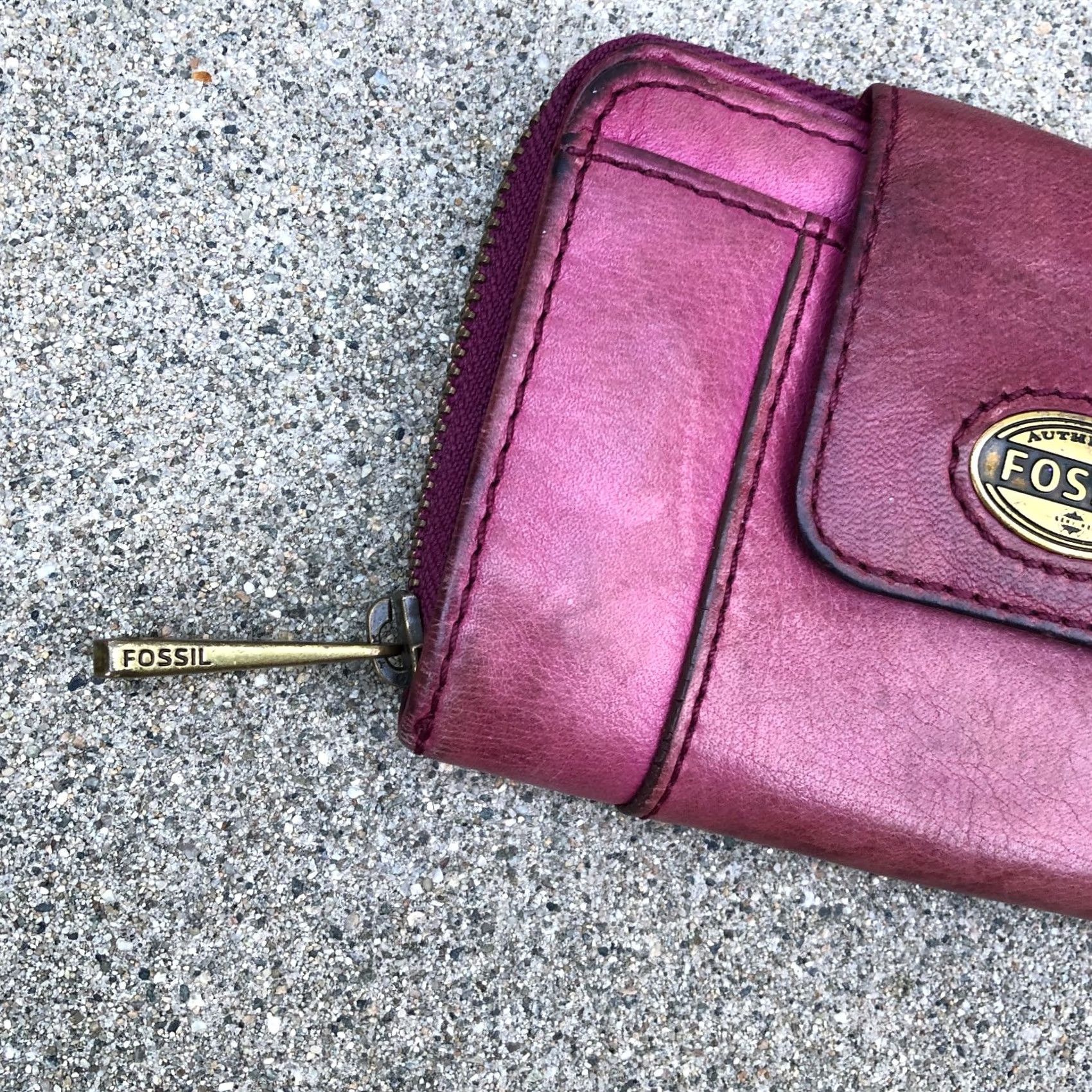 Fossil Vintage Fossil Explorer Leather Wallet Bifold Purple 6" x 4" Womens One Size Leather Purple Credit Card Wallet Size ONE SIZE - 7 Thumbnail