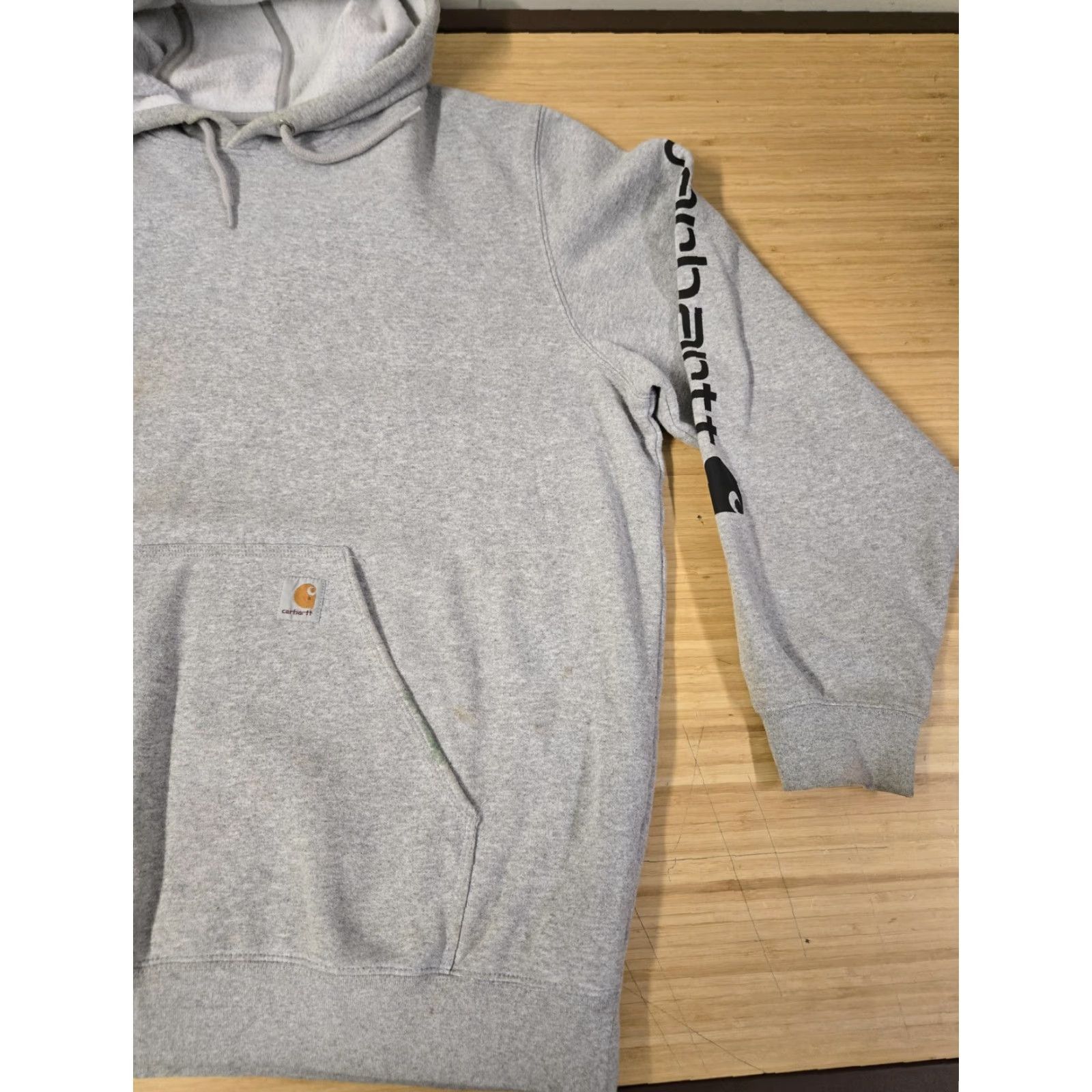 Carhartt VINTAGE Carhartt Hoodie Mens 2XL Gray Original Fit Logo Sleeve Graphic Pullover Fleece Size US XXL / EU 58 / 5 - 2 Thumbnail