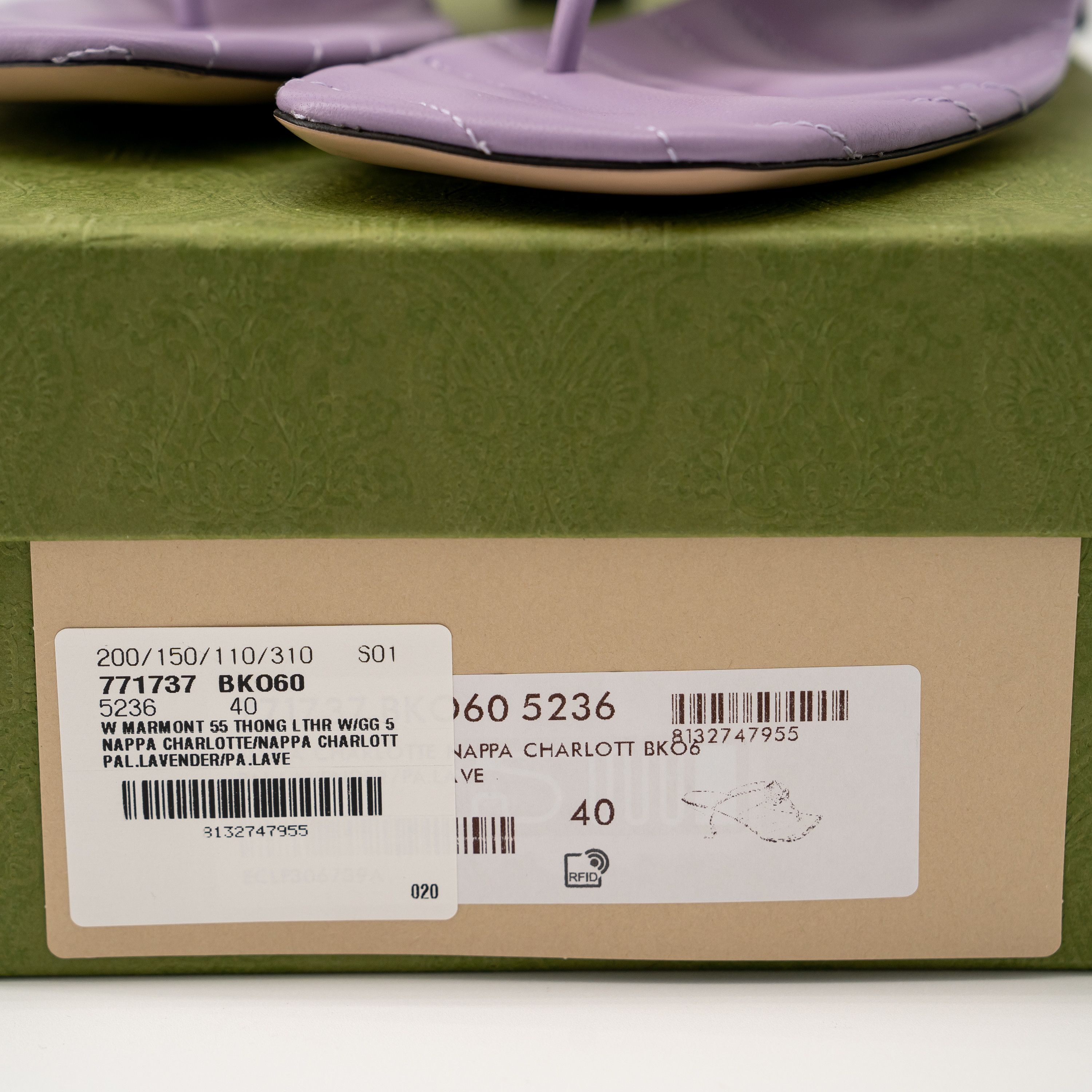 Gucci 40G 10 US Gucci Marmont GG Heel Sandals Quilted Purple Size US 10 / IT 40 - 11 Thumbnail