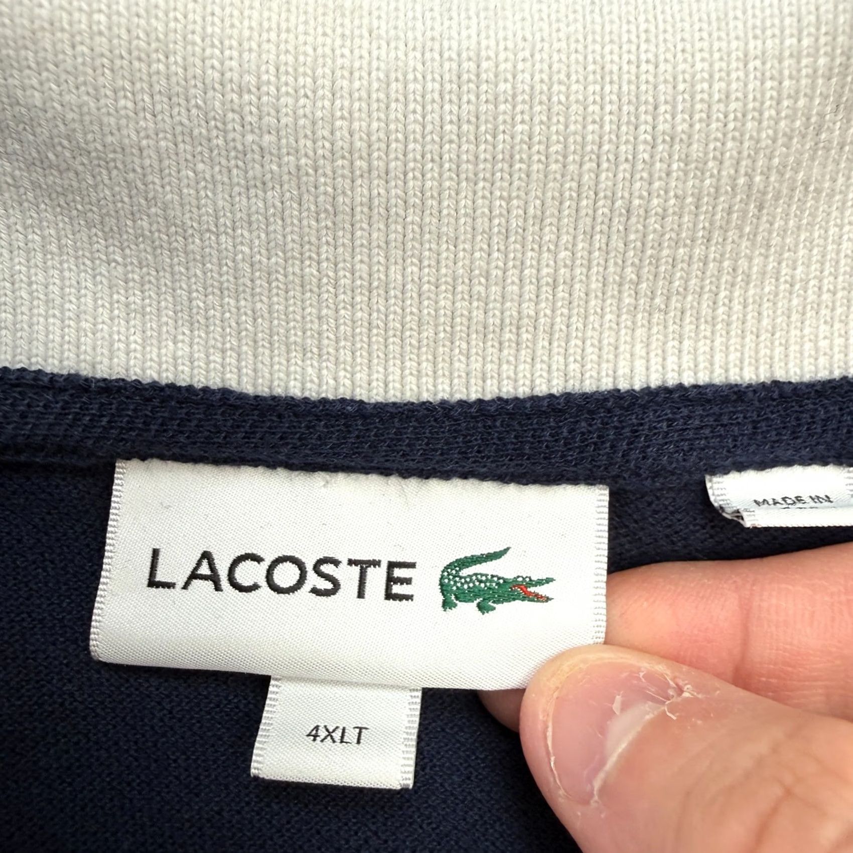 Lacoste Lacoste Polo Shirt Mens 4XLT Navy Blue Pique Knit Cotton Logo Preppy Shirt Men 4XLT Navy Blue Polo Lacoste Size US XXL / EU 58 / 5 - 7 Thumbnail