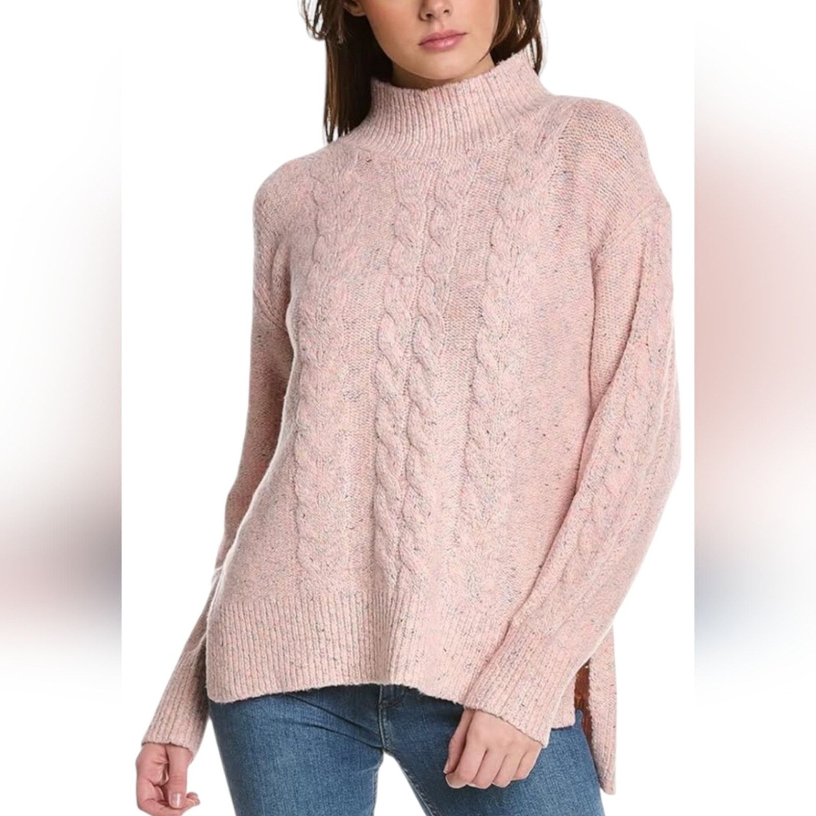 Michael Stars Michael Stars Aika Cable Knit Turtleneck Ballet Pink Small Size S / US 4 / IT 40 - 1 Thumbnail