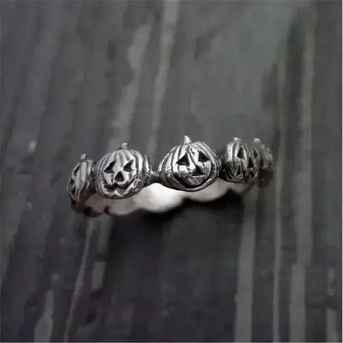 Jewelry × Vintage Pumpkin Ring Halloween Goth Punk Rock Asspizza Jewelry Size ONE SIZE - 1 Thumbnail
