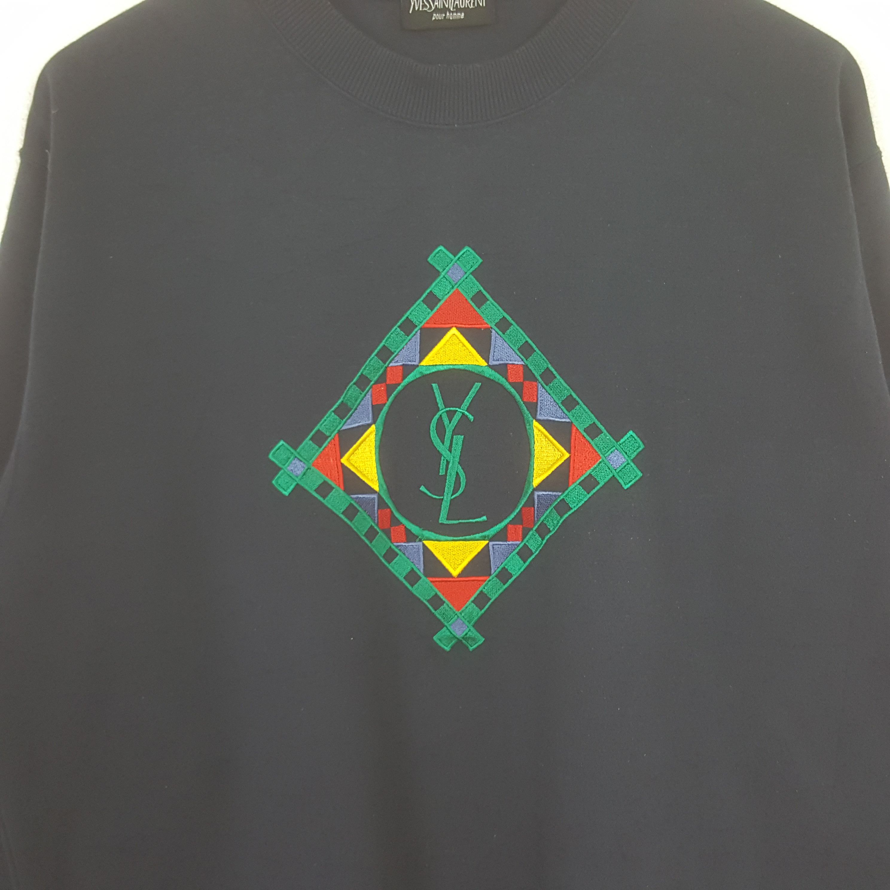 Yves Saint Laurent Vintage Yves Saint Laurent Center Logo YSL Sweatshirt C316N4 Size US L / EU 52-54 / 3 - 2 Thumbnail
