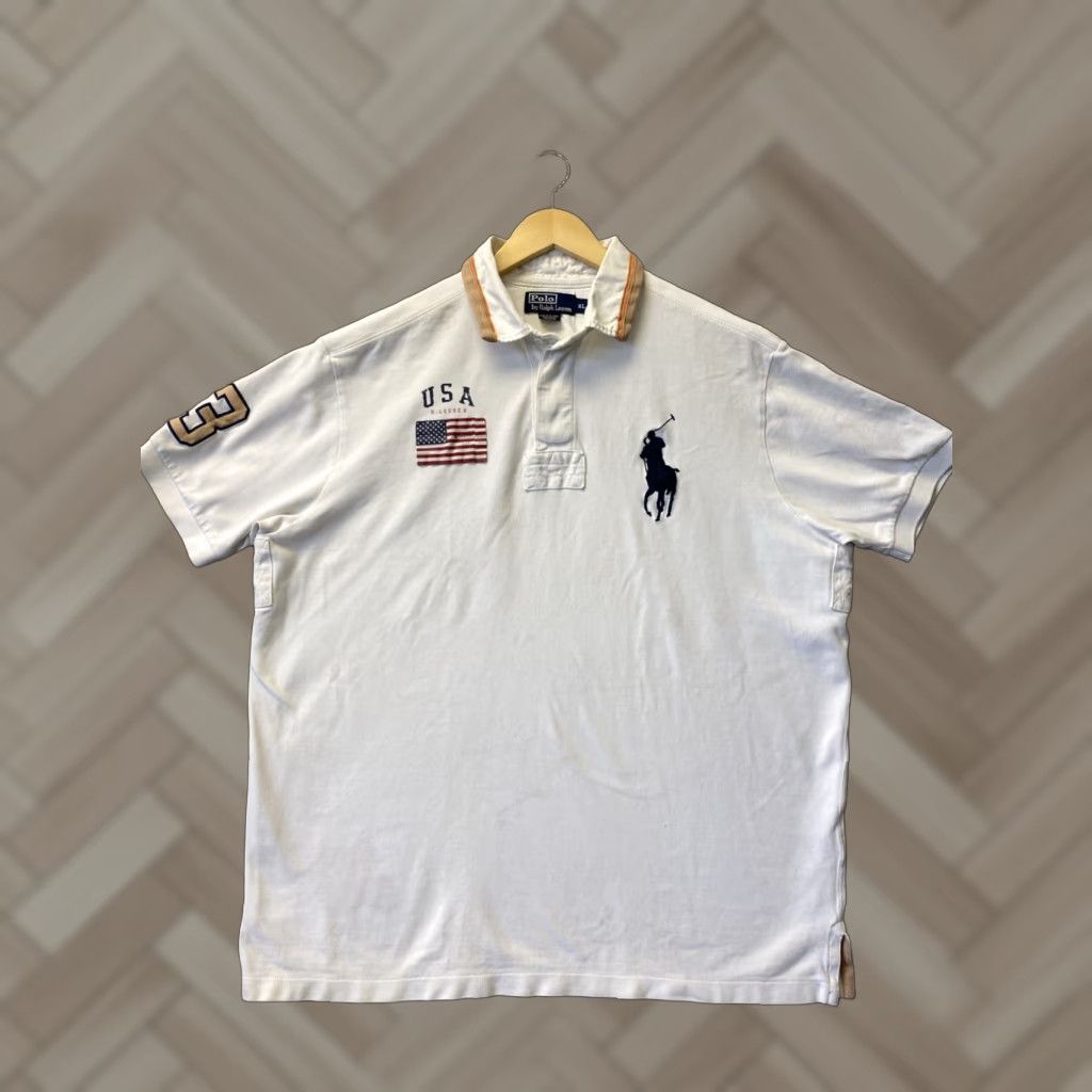 Ralph Lauren VINTAGE Ralph Lauren Polo Shirt XL White Solid Short Sleeve Mens Size US XL / EU 56 / 4 - 1 Thumbnail
