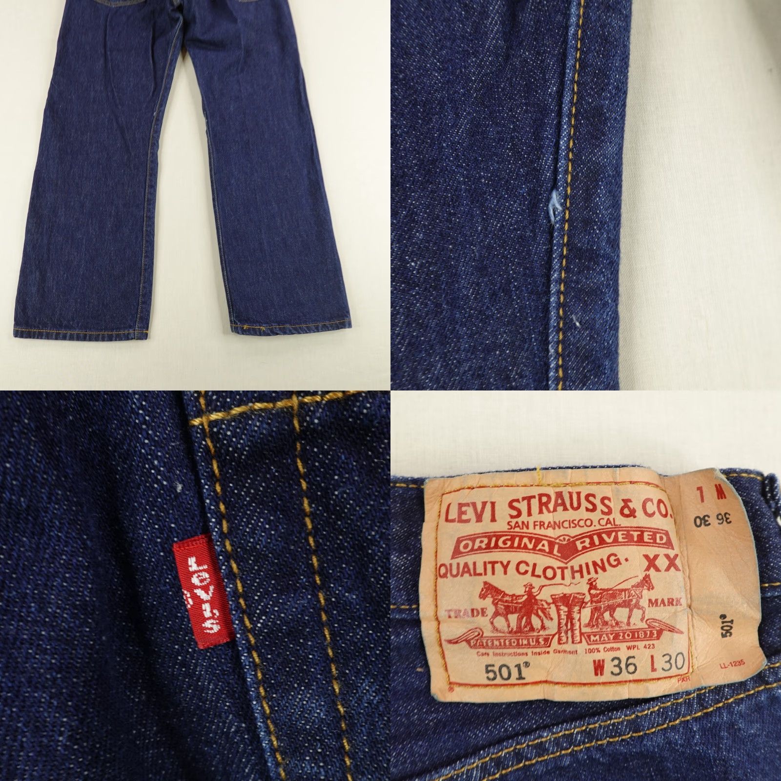 Levi's VINTAGE Levi's Jeans Mens 36x30 Blue Denim 501 Button Fly Dark Wash Levi'S 501 Series Straight Size US 33 - 8 Thumbnail